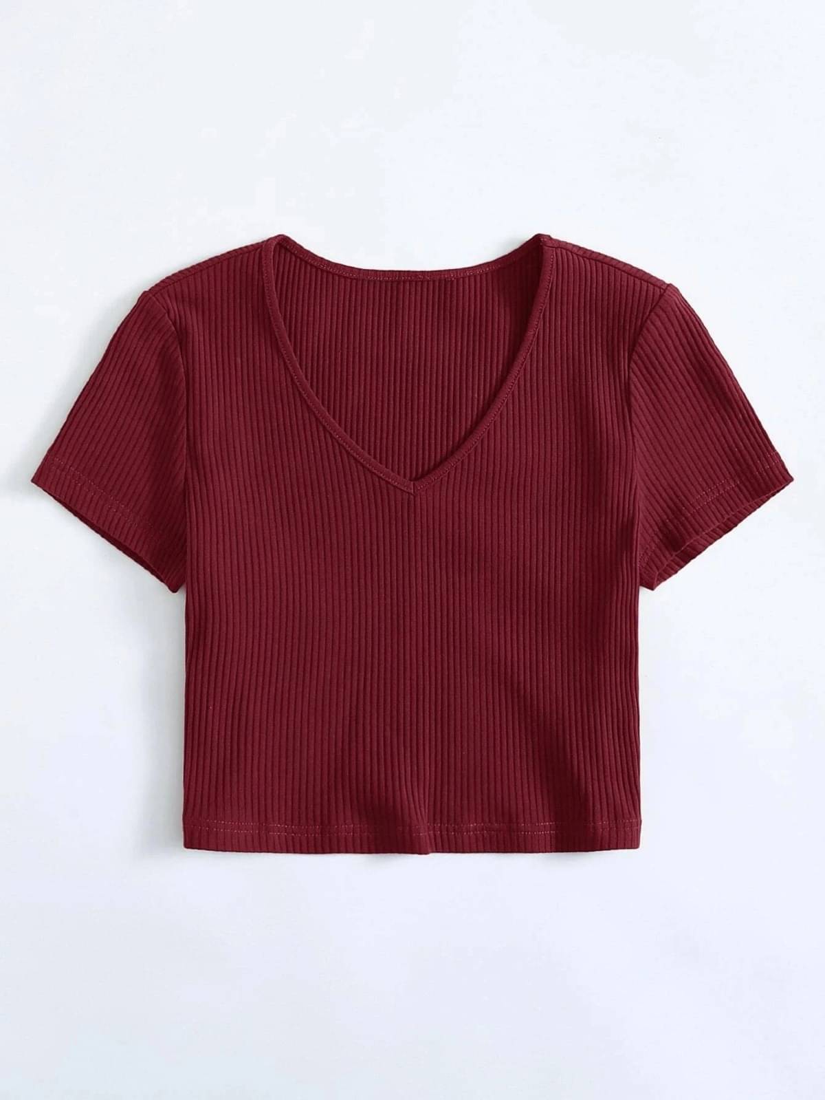 Redamancii Women's Cotton Blend Crop Top ( Maroon ) Redamancii Women's Cotton Blend Crop Top ( Maroon )