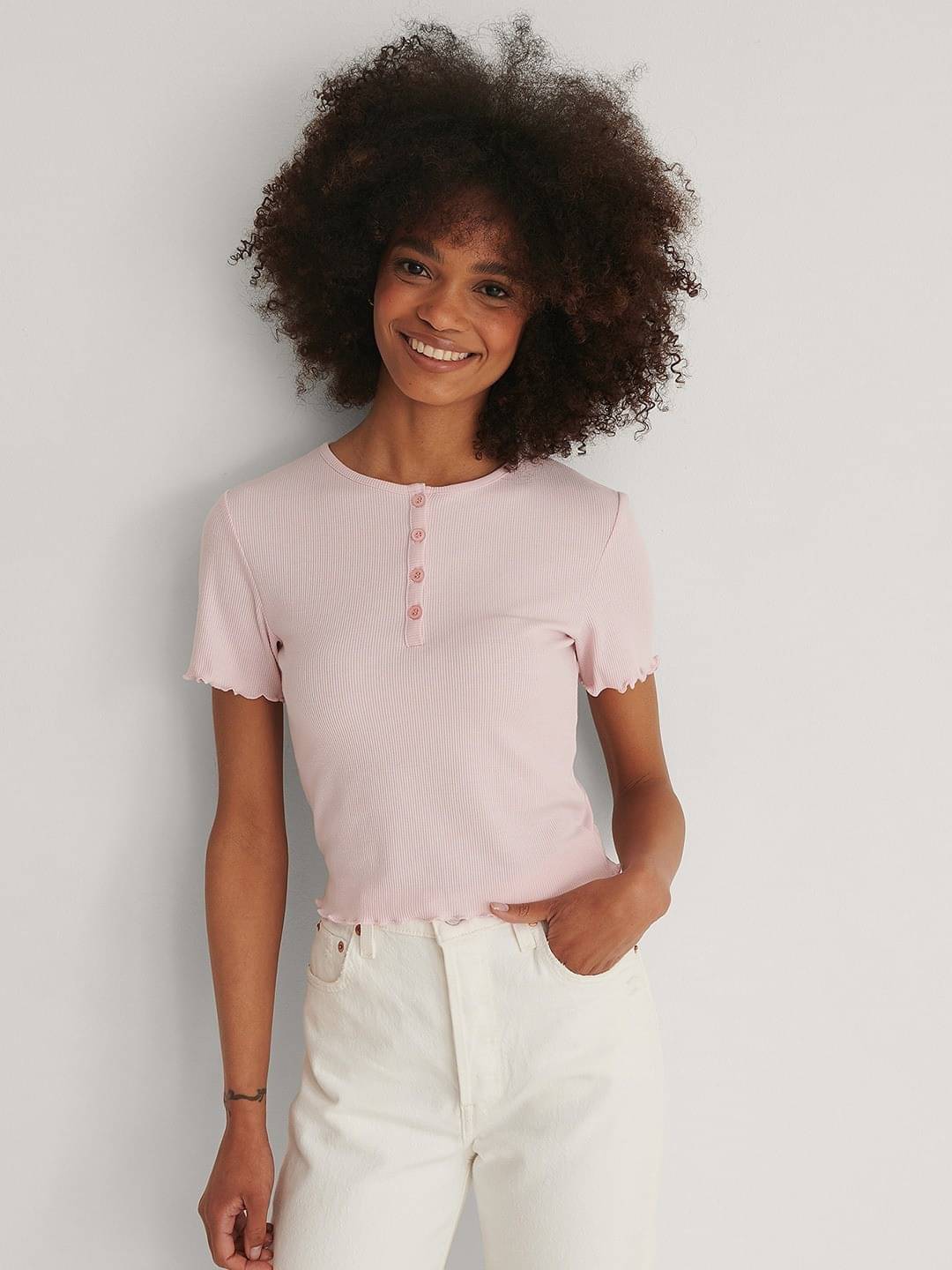    			Redamancii Women's Cotton Blend Regular Top ( Pink )