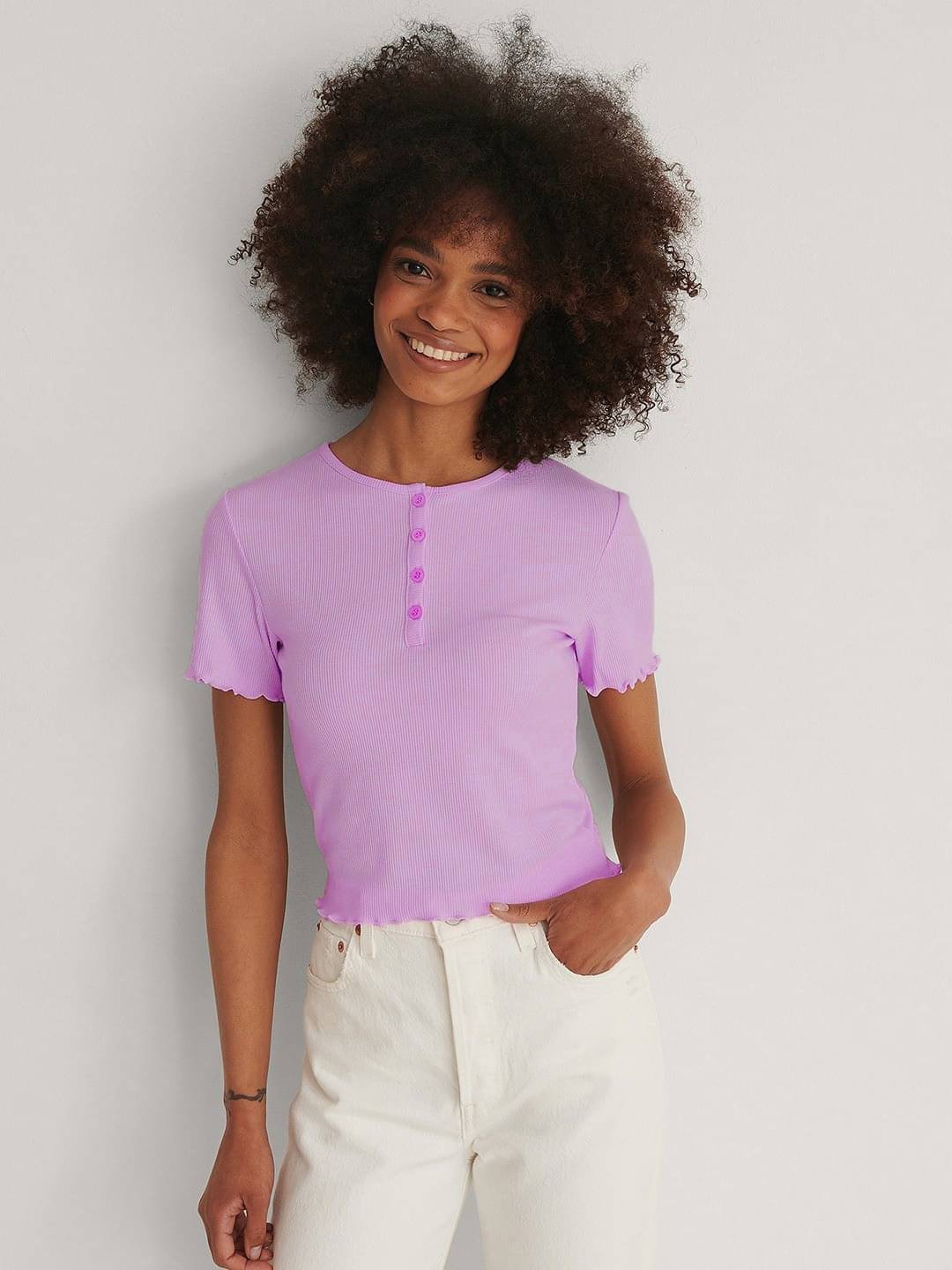 Redamancii Women's Cotton Blend Regular Top ( Purple ) Redamancii Women's Cotton Blend Regular Top ( Purple )