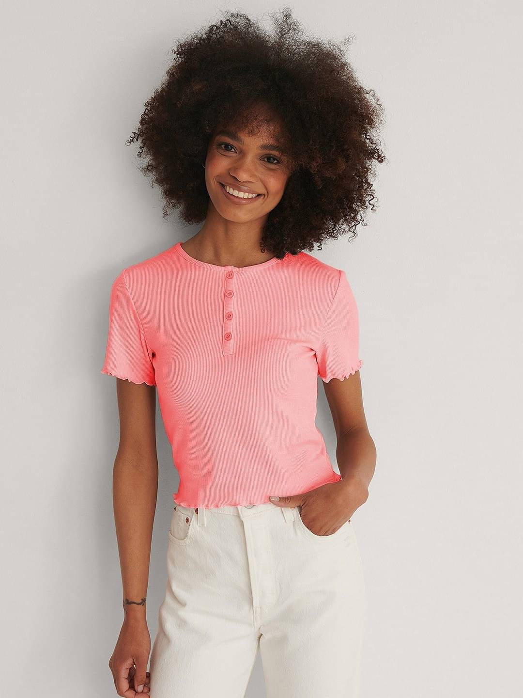 Redamancii Women's Cotton Blend Regular Top ( Pink ) Redamancii Women's Cotton Blend Regular Top ( Pink )