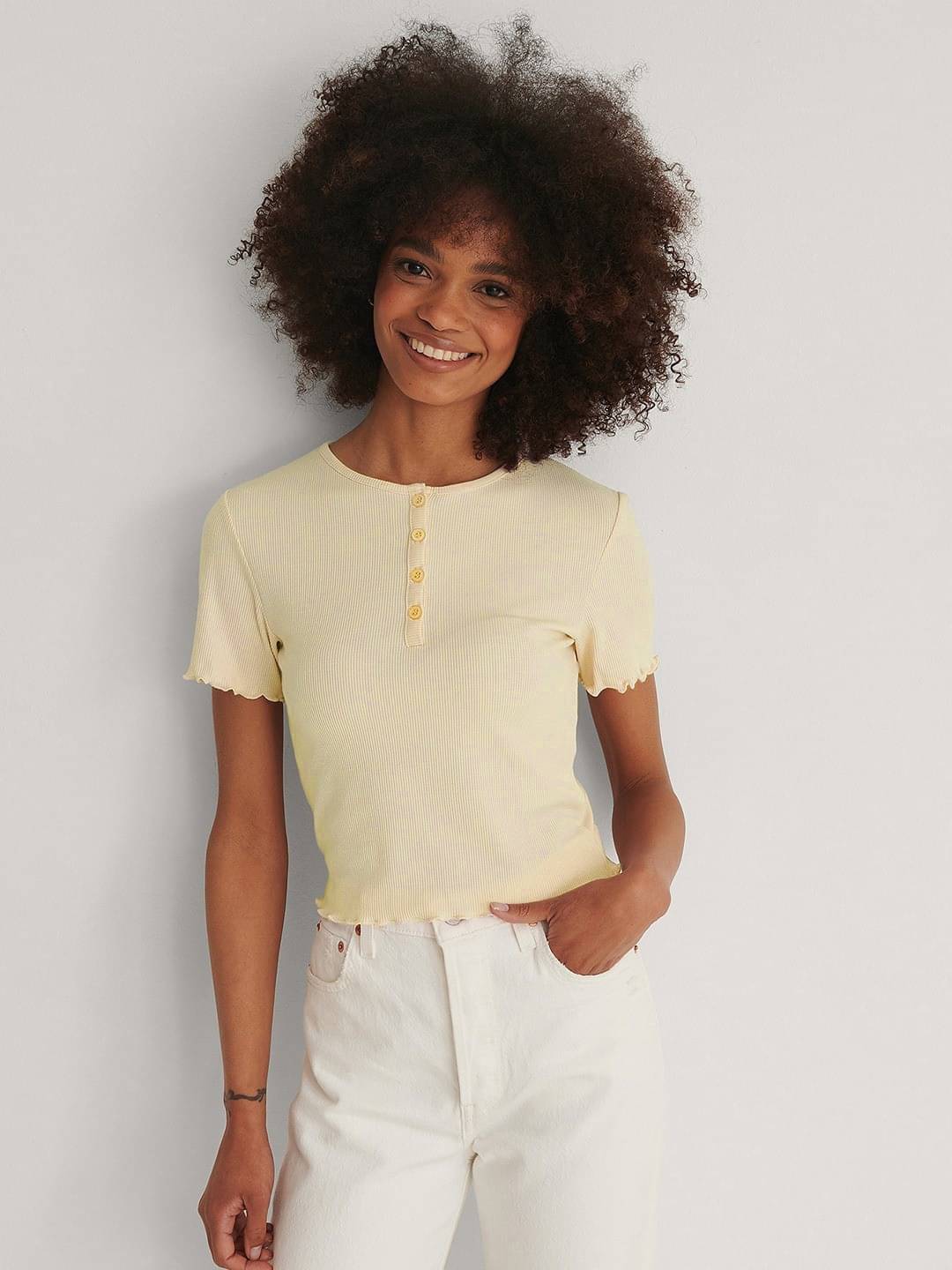 Redamancii Women's Cotton Blend Regular Top ( Beige ) Redamancii Women's Cotton Blend Regular Top ( Beige )