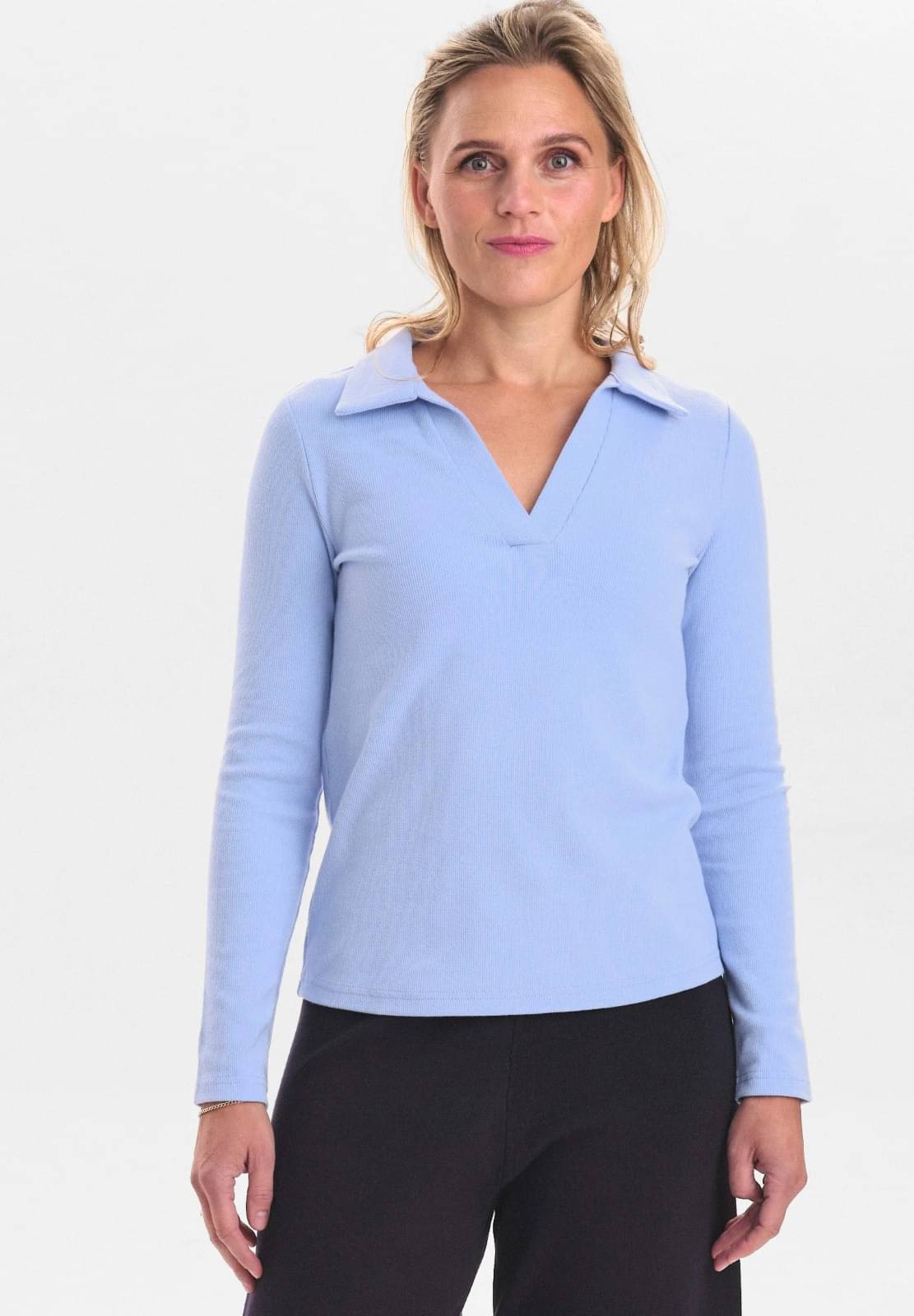 Redamancii Women's Cotton Blend Regular Top ( Light Blue ) Redamancii Women's Cotton Blend Regular Top ( Light Blue )