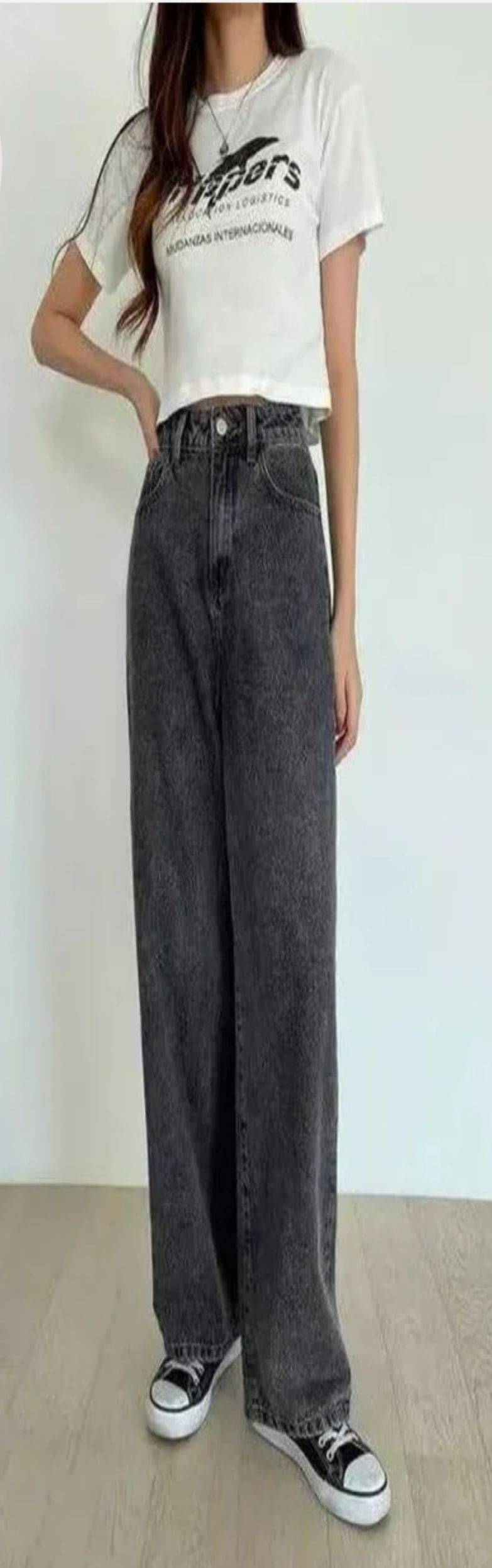     			SiNK DENIMS Women's Straight Fit High-Rise Jeans ( Dark Grey )