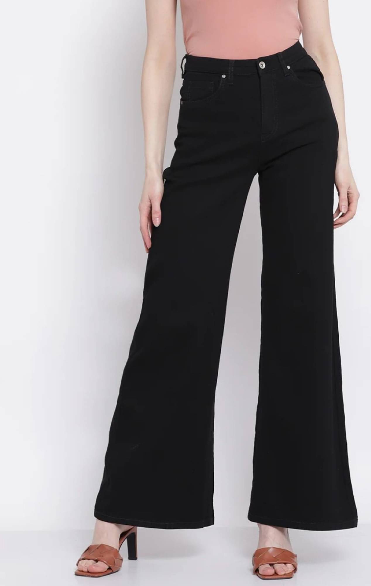     			SiNK DENIMS Women's Straight Fit High-Rise Jeans ( Black )