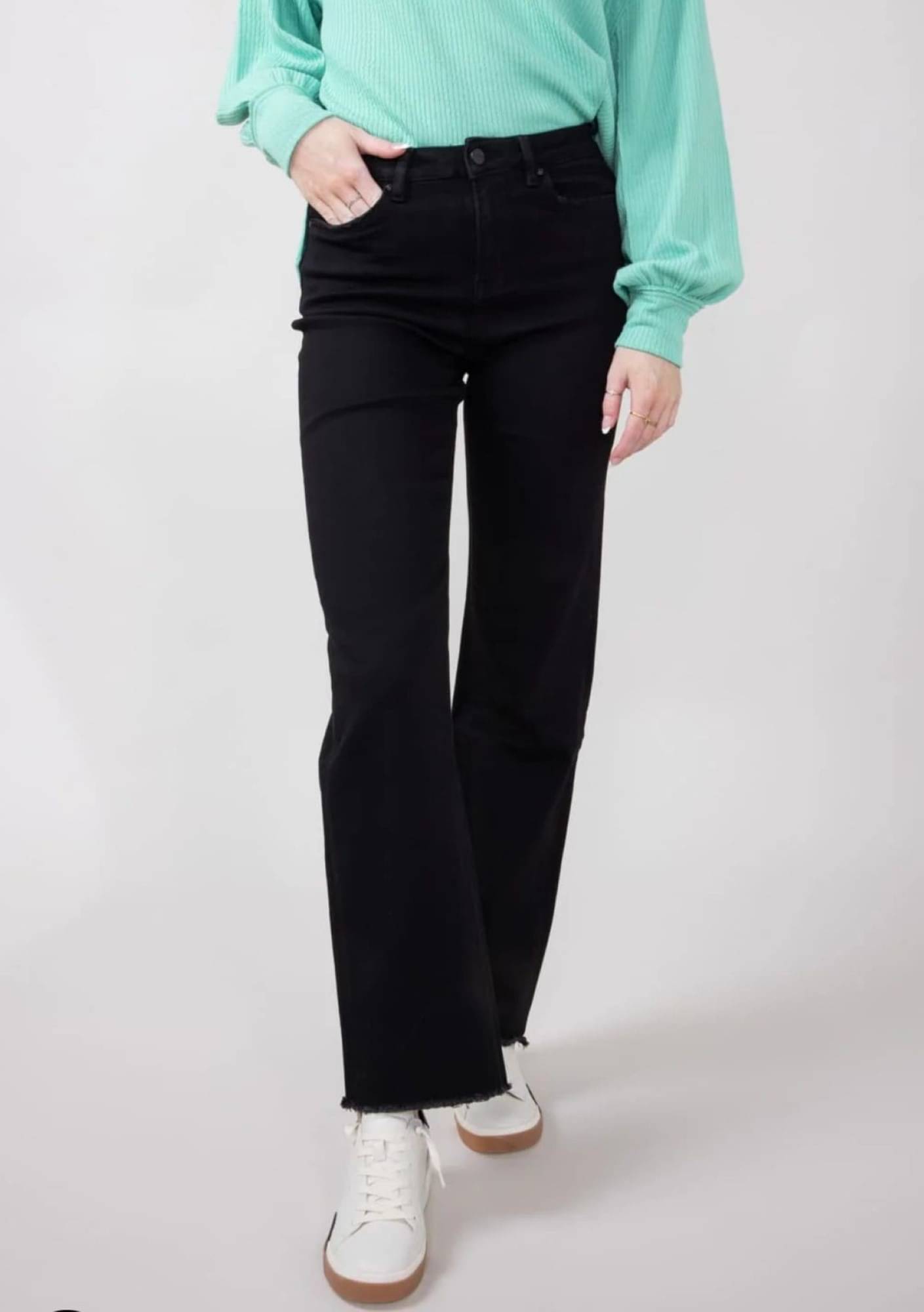     			SiNK DENIMS Women's Straight Fit High-Rise Jeans ( Black )