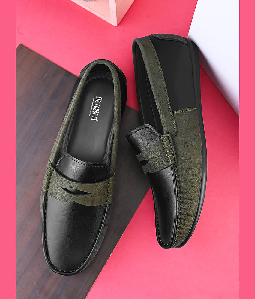 Sir Corbett Olive Men's Slip on - Formal Shoes | Buy online on ZillyBuy