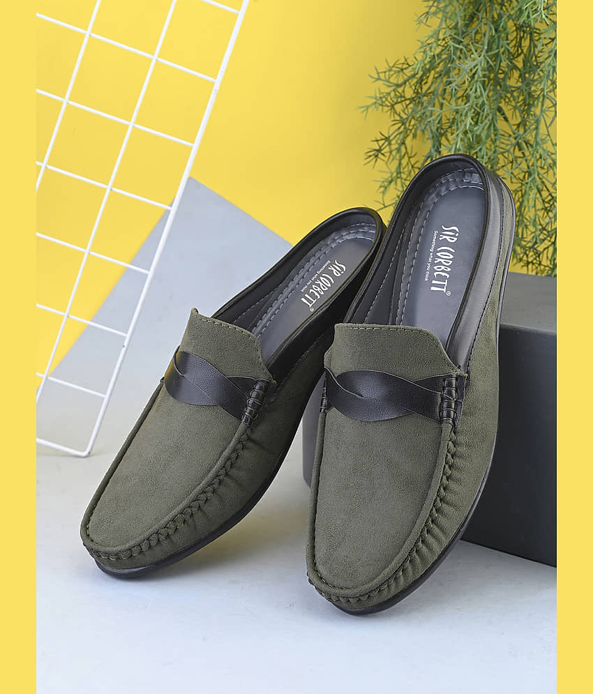 Sir Corbett Olive Men's Slip on - Formal Shoes | Buy online on ZillyBuy