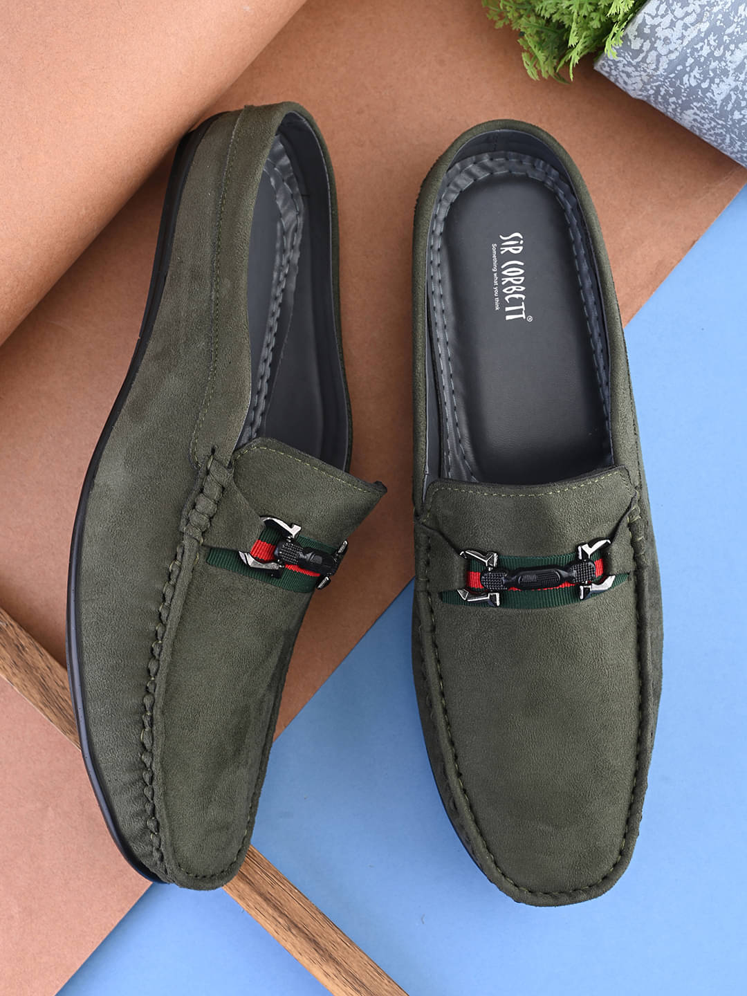    			Sir Corbett Olive Men's Slip on