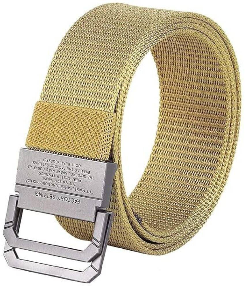 Sonrisa - Beige Nylon Men's Casual Belt ( Pack of 1 ) Sonrisa - Beige Nylon Men's Casual Belt ( Pack of 1 )