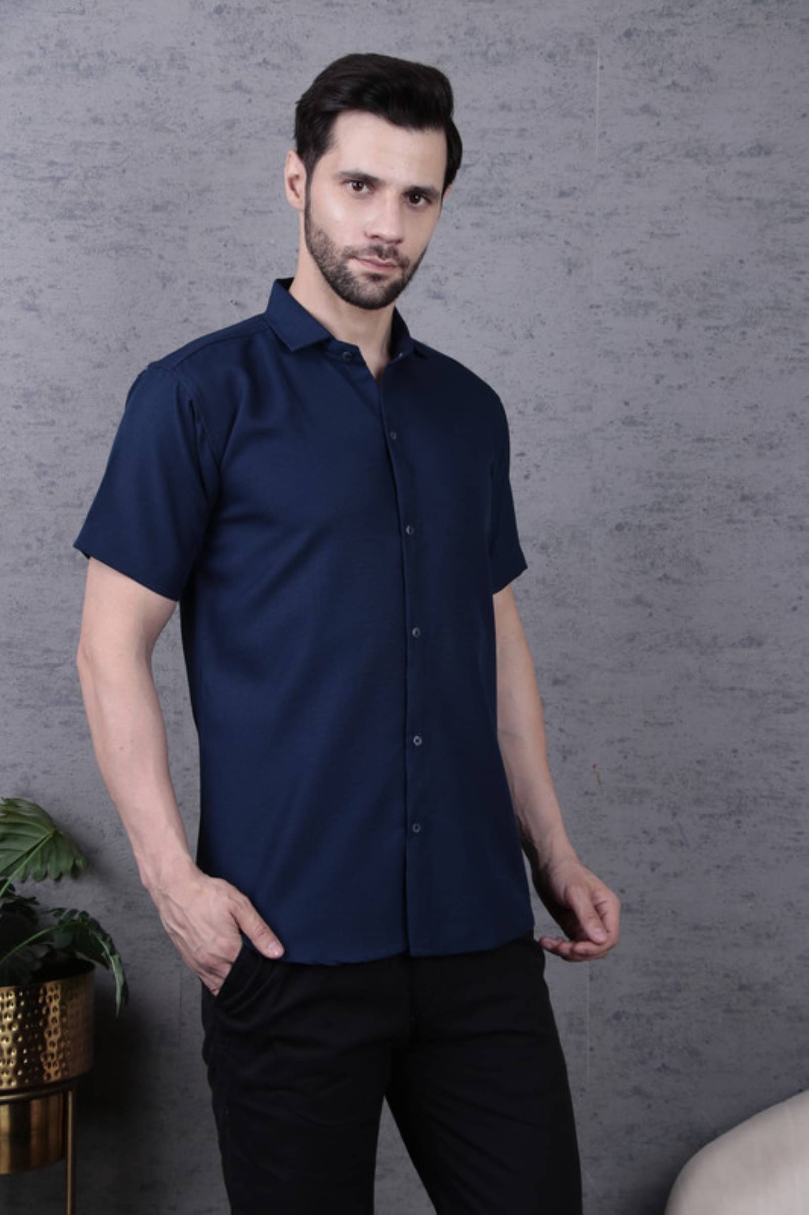 Tater Garments Polyester Regular Fit Solids Half Sleeves Men's Casual Shirt - Blue ( Pack of 1 ) Tater Garments Polyester Regular Fit Solids Half Sleeves Men's Casual Shirt - Blue ( Pack of 1 )