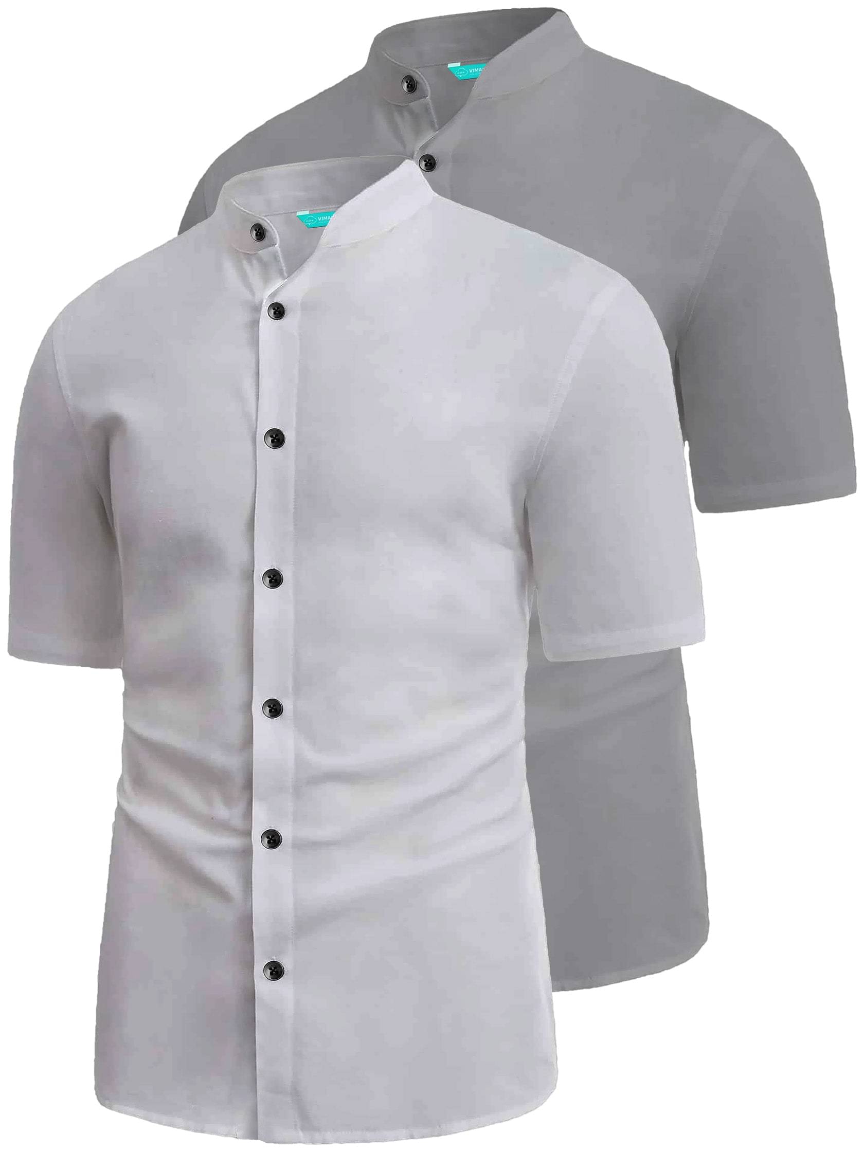     			VIMASUTI Cotton Blend Slim Fit Solids Half Sleeves Men's Casual Shirt - Grey ( Pack of 2 )