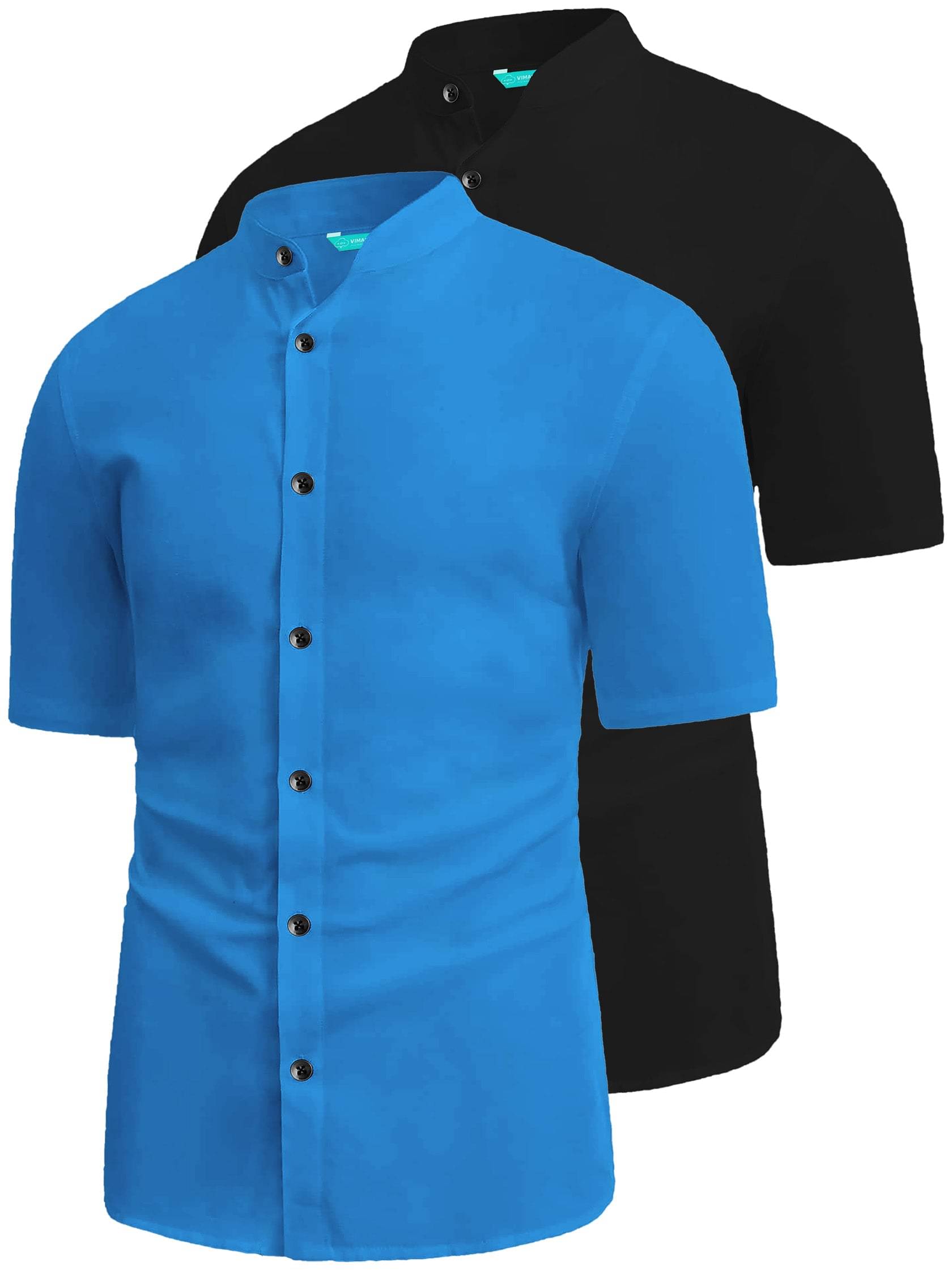 VIMASUTI Cotton Blend Slim Fit Solids Half Sleeves Men's Casual Shirt - Turquoise ( Pack of 2 ) VIMASUTI Cotton Blend Slim Fit Solids Half Sleeves Men's Casual Shirt - Turquoise ( Pack of 2 )