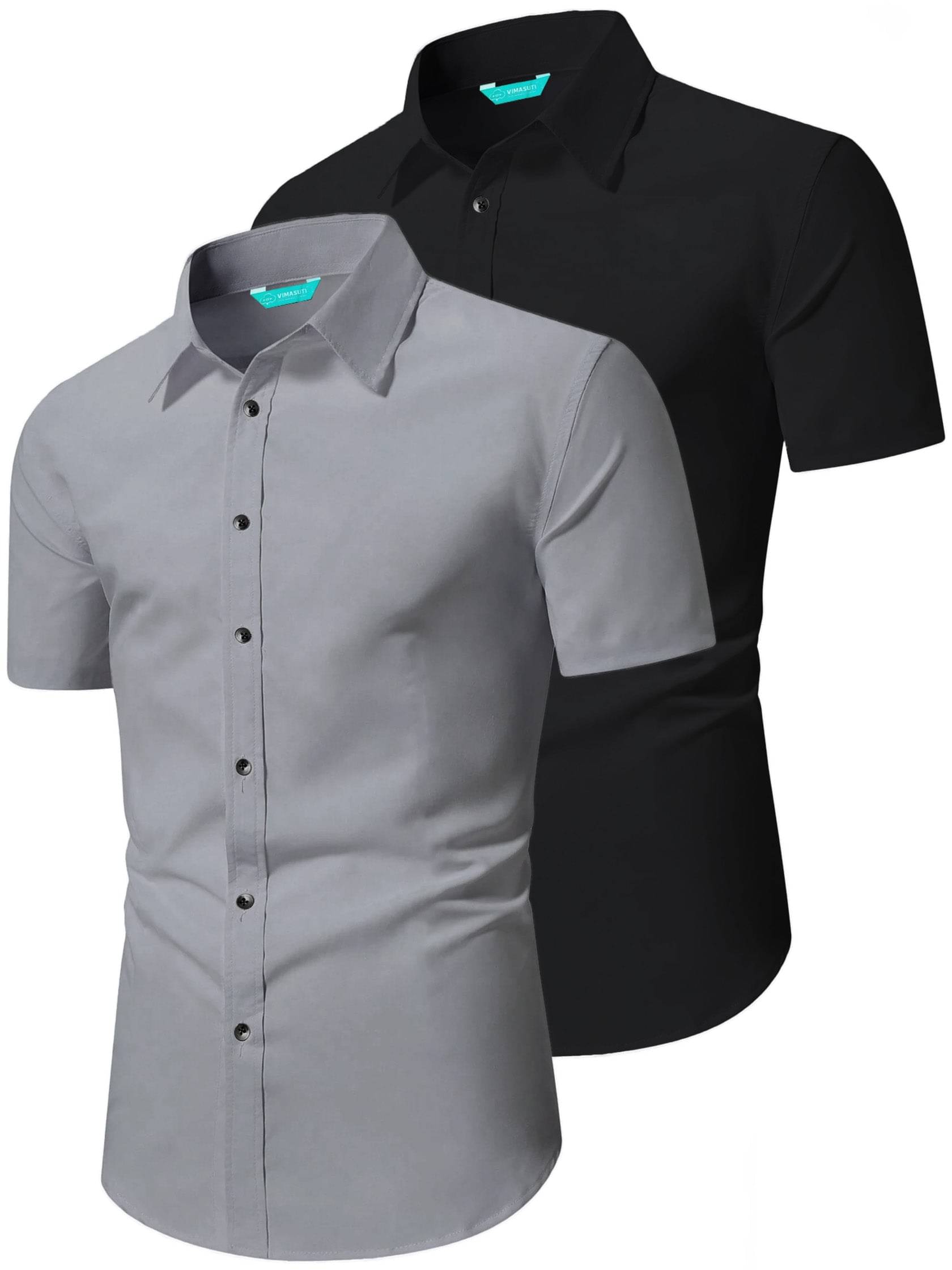     			VIMASUTI Cotton Blend Slim Fit Half Sleeves Men's Formal Shirt - Grey ( Pack of 2 )