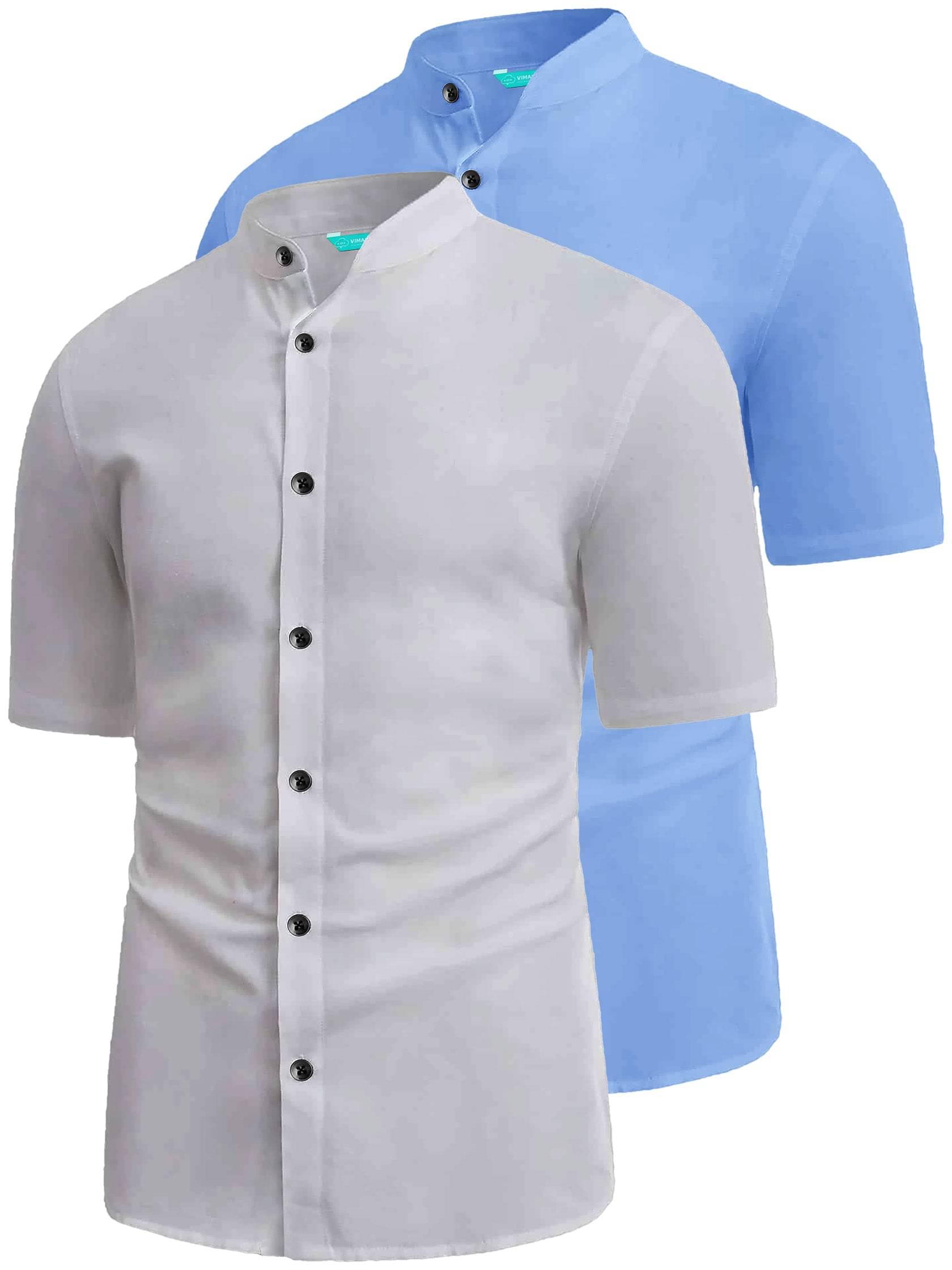 VIMASUTI Cotton Blend Slim Fit Solids Half Sleeves Men's Casual Shirt - Mint Green ( Pack of 2 ) VIMASUTI Cotton Blend Slim Fit Solids Half Sleeves Men's Casual Shirt - Mint Green ( Pack of 2 )