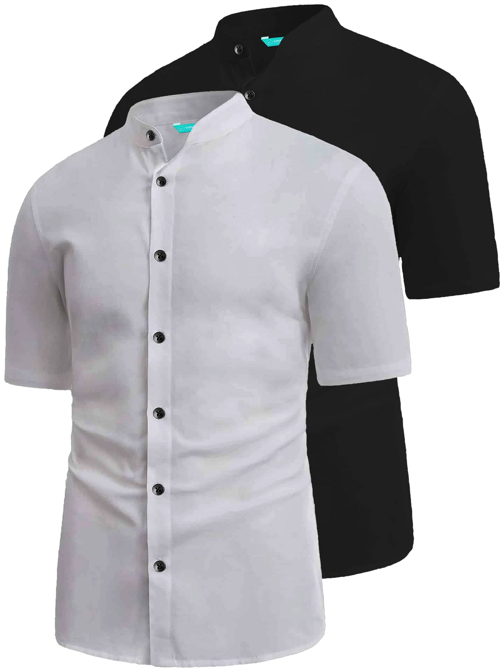VIMASUTI Cotton Blend Slim Fit Solids Half Sleeves Men's Casual Shirt - White ( Pack of 2 ) VIMASUTI Cotton Blend Slim Fit Solids Half Sleeves Men's Casual Shirt - White ( Pack of 2 )
