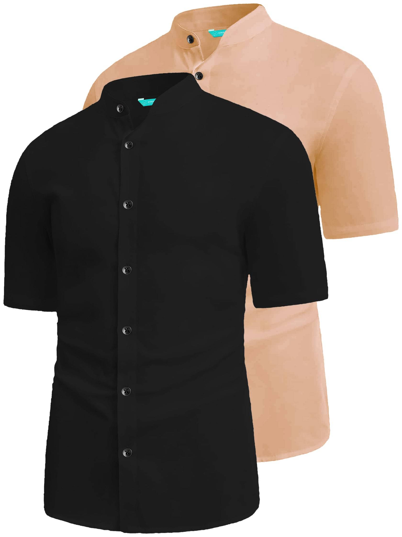 VIMASUTI Cotton Blend Slim Fit Solids Half Sleeves Men's Casual Shirt - Orange ( Pack of 2 ) VIMASUTI Cotton Blend Slim Fit Solids Half Sleeves Men's Casual Shirt - Orange ( Pack of 2 )