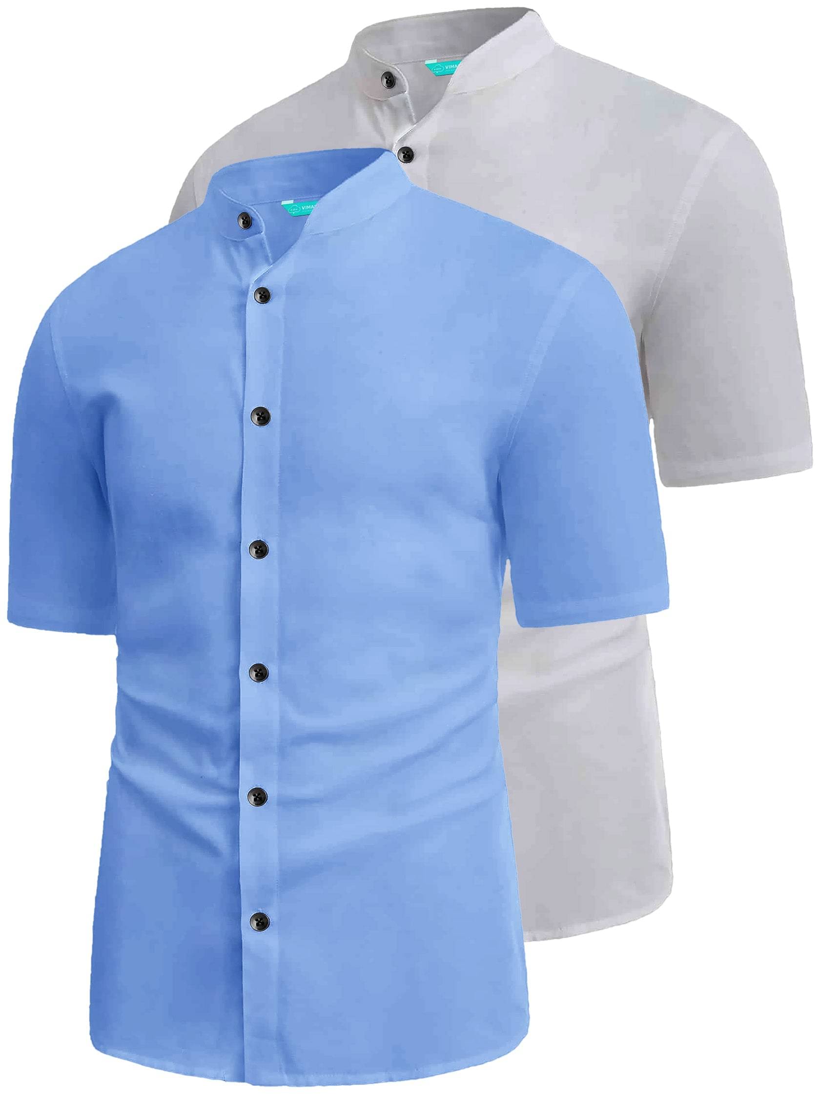     			VIMASUTI Cotton Blend Slim Fit Solids Half Sleeves Men's Casual Shirt - Mint Green ( Pack of 2 )