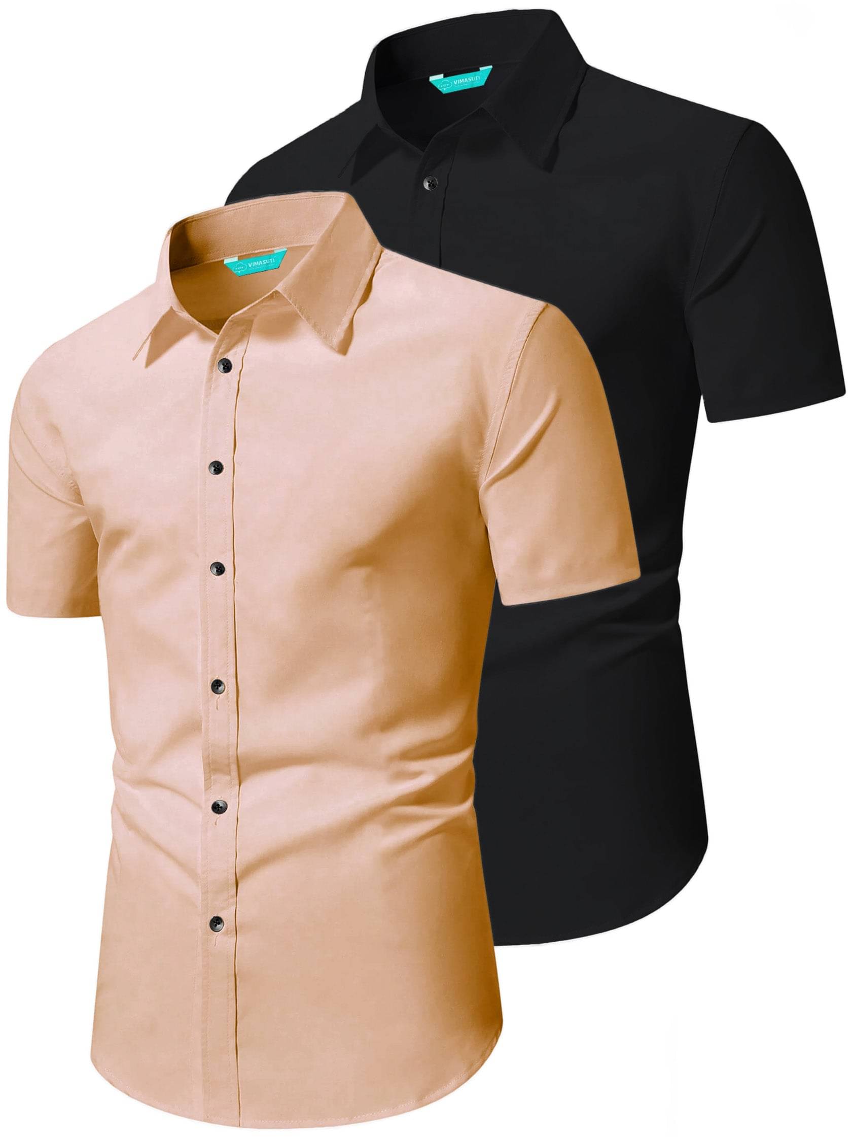 VIMASUTI Cotton Blend Slim Fit Half Sleeves Men's Formal Shirt - Orange ( Pack of 2 ) VIMASUTI Cotton Blend Slim Fit Half Sleeves Men's Formal Shirt - Orange ( Pack of 2 )