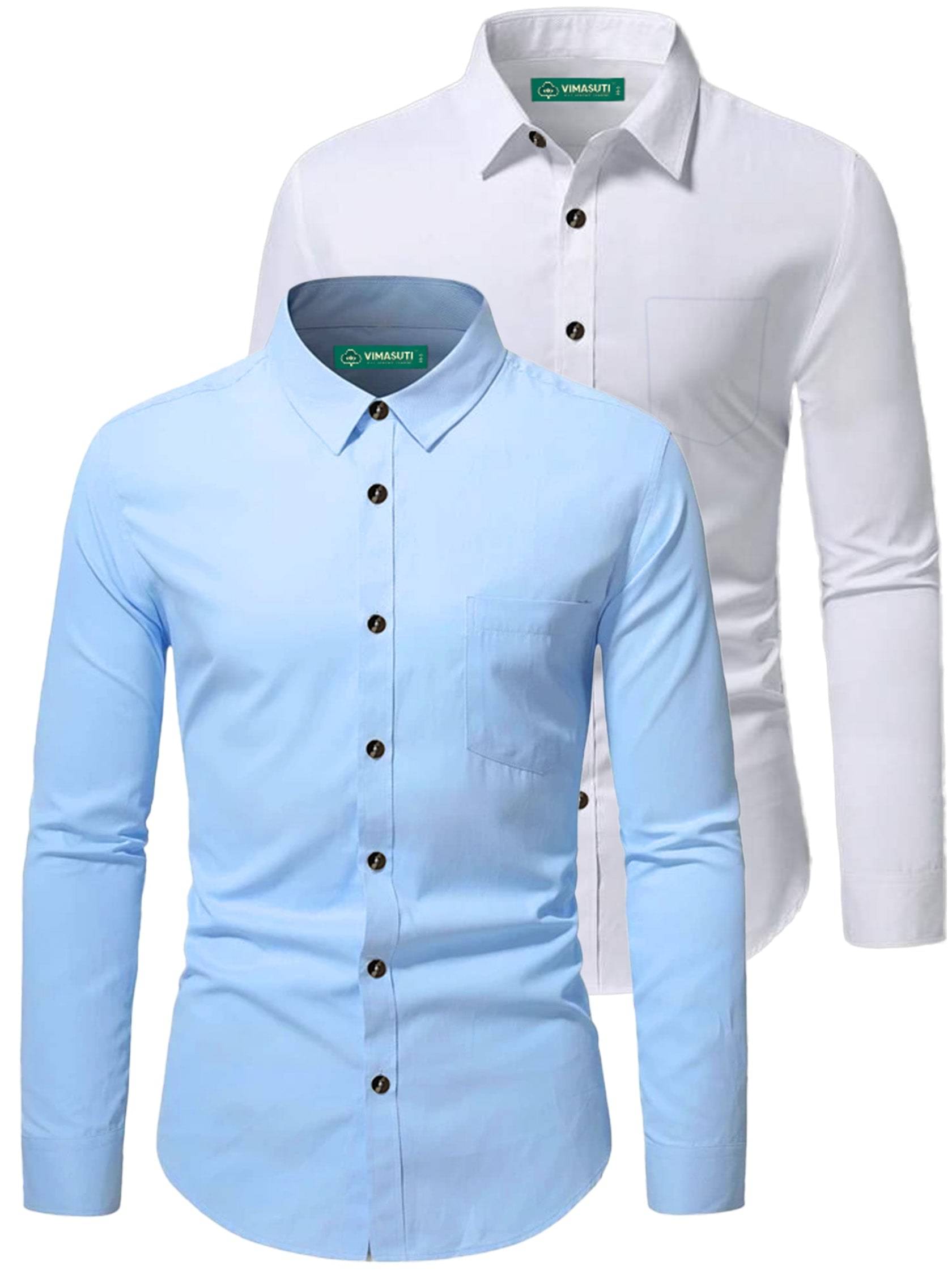     			VIMASUTI Cotton Blend Slim Fit Full Sleeves Men's Formal Shirt - Mint Green ( Pack of 2 )