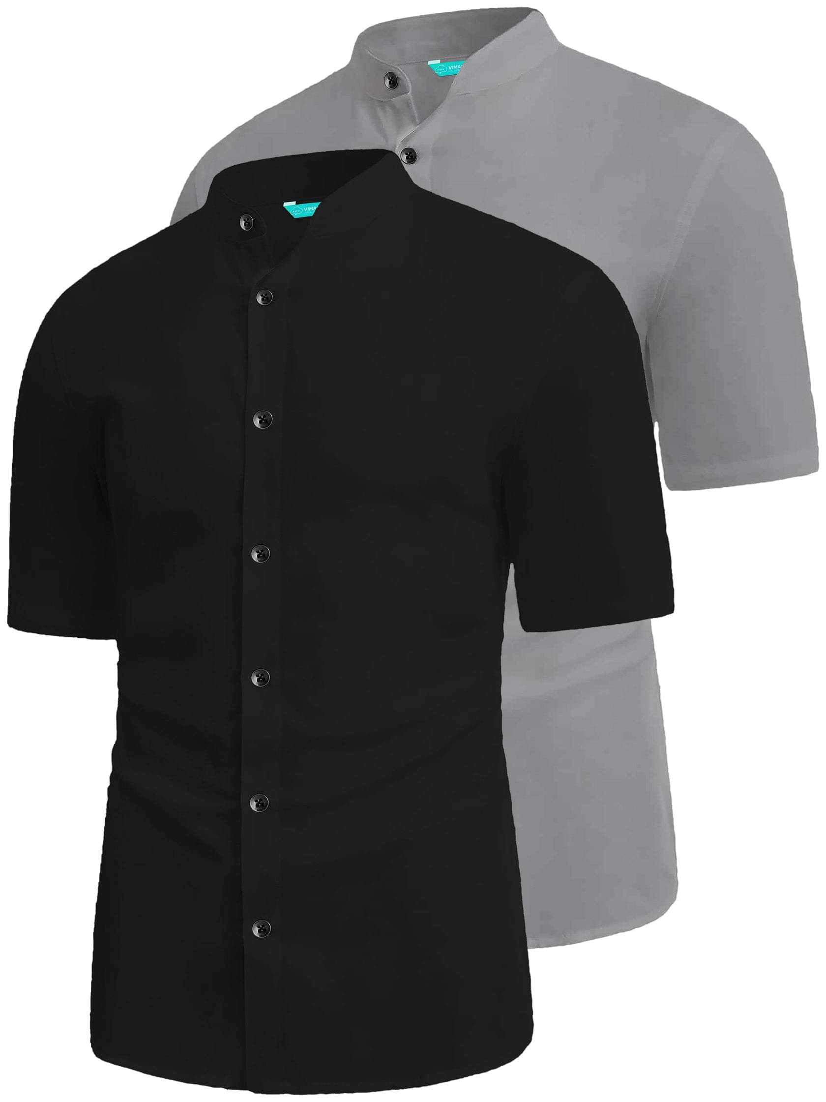 VIMASUTI Cotton Blend Slim Fit Solids Half Sleeves Men's Casual Shirt - Grey ( Pack of 2 ) VIMASUTI Cotton Blend Slim Fit Solids Half Sleeves Men's Casual Shirt - Grey ( Pack of 2 )