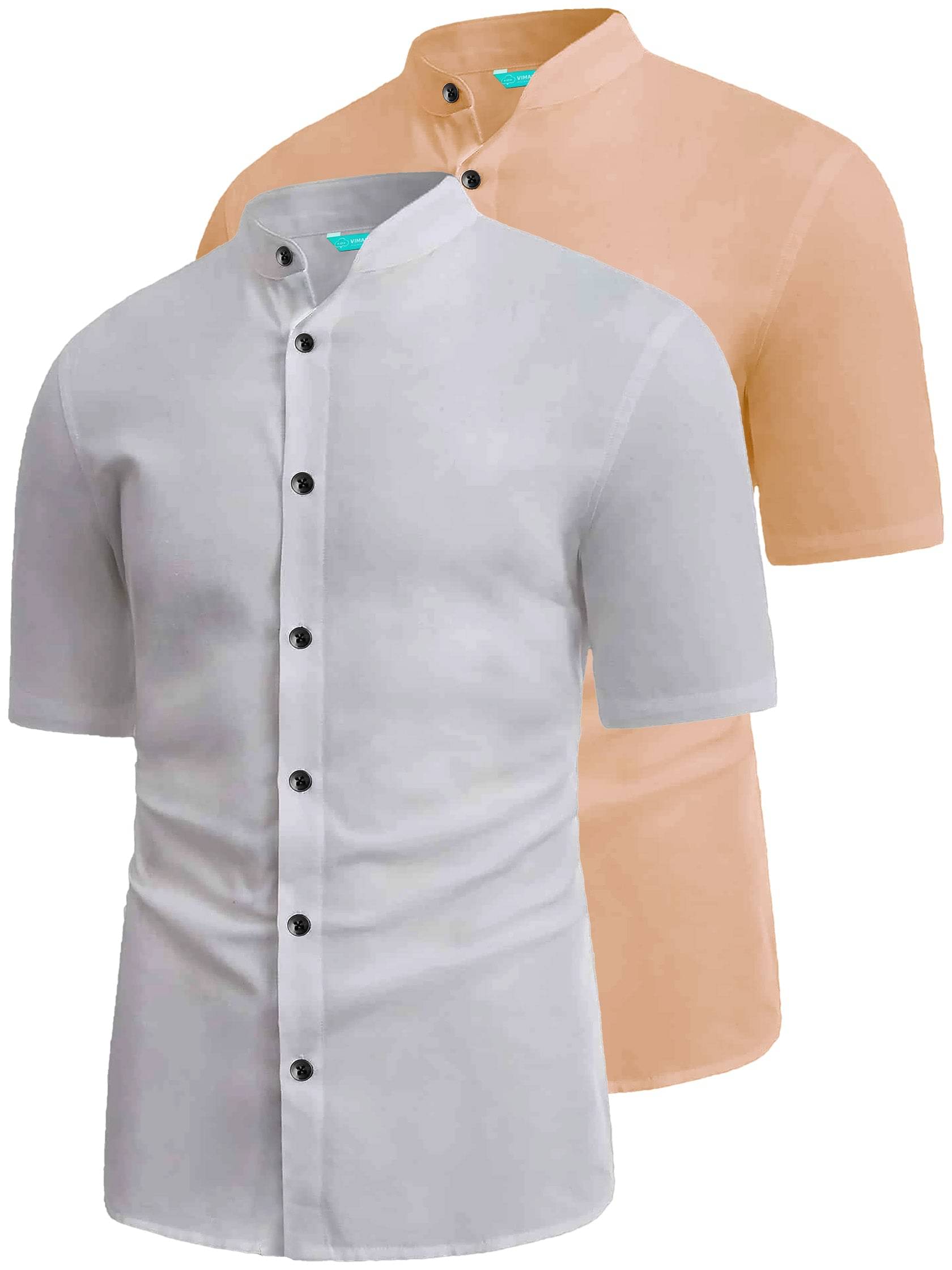 VIMASUTI Cotton Blend Slim Fit Solids Half Sleeves Men's Casual Shirt - Orange ( Pack of 2 ) VIMASUTI Cotton Blend Slim Fit Solids Half Sleeves Men's Casual Shirt - Orange ( Pack of 2 )