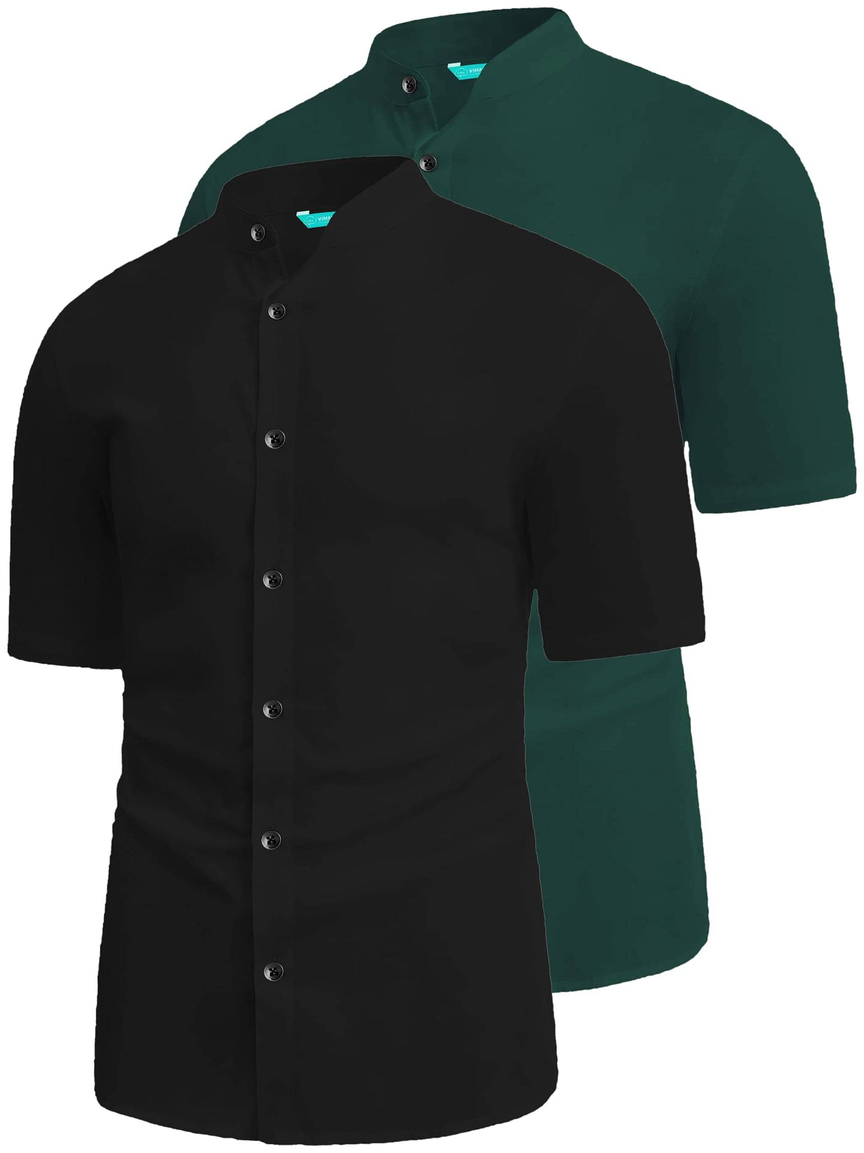 VIMASUTI Cotton Blend Slim Fit Solids Half Sleeves Men's Casual Shirt - Green ( Pack of 2 ) VIMASUTI Cotton Blend Slim Fit Solids Half Sleeves Men's Casual Shirt - Green ( Pack of 2 )