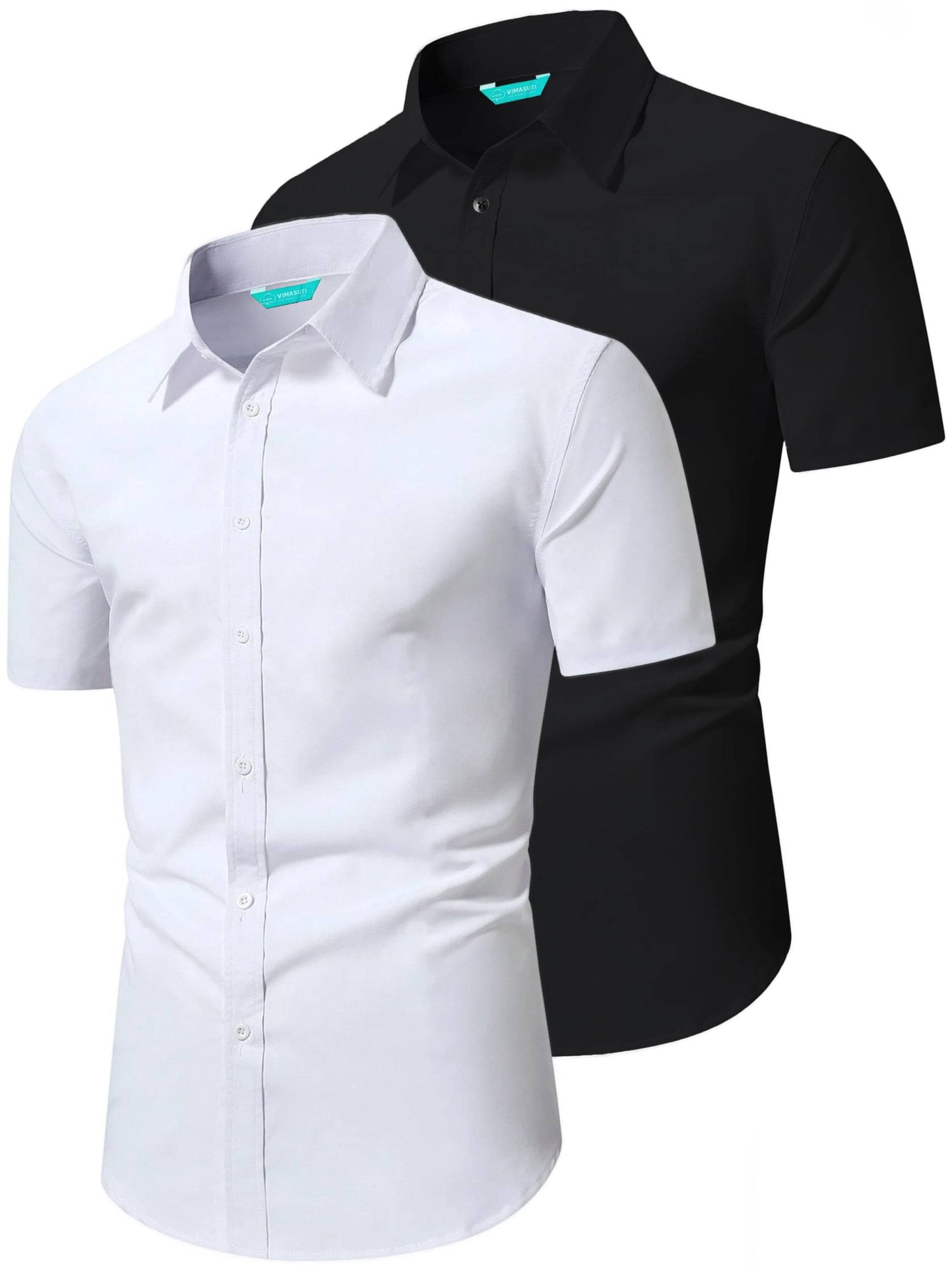 VIMASUTI Cotton Blend Slim Fit Half Sleeves Men's Formal Shirt - White ( Pack of 2 ) VIMASUTI Cotton Blend Slim Fit Half Sleeves Men's Formal Shirt - White ( Pack of 2 )