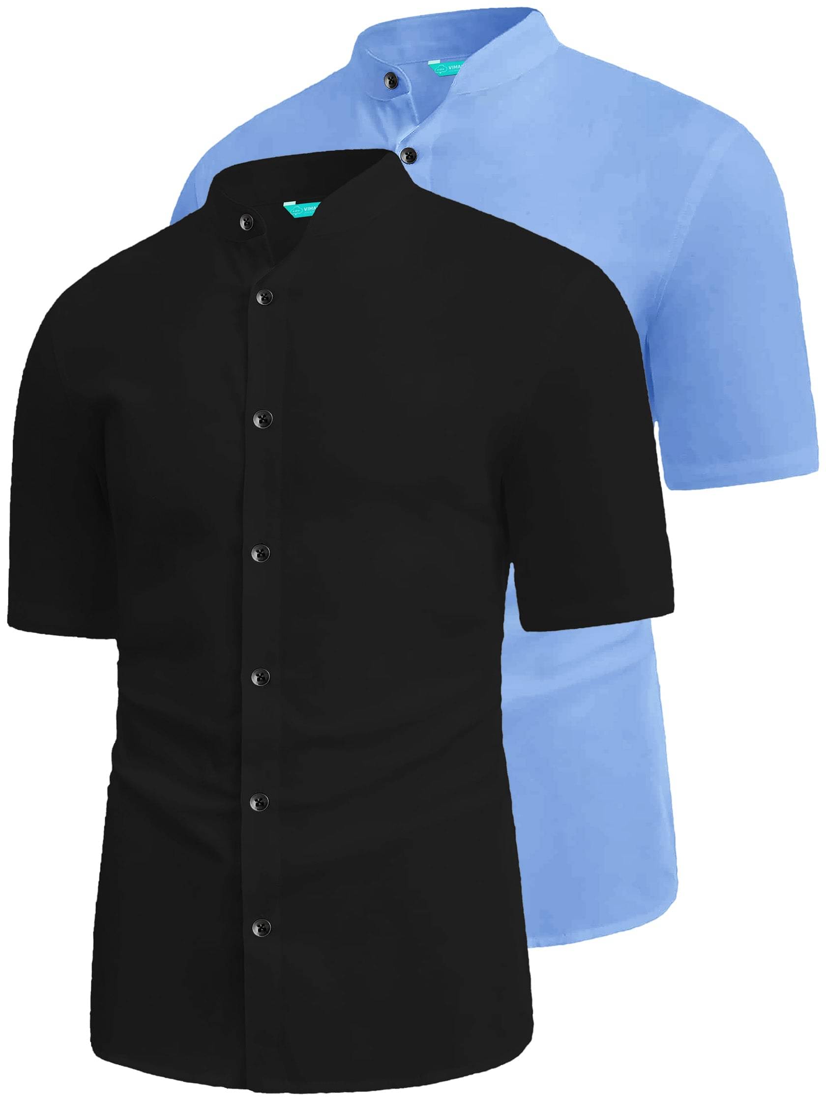     			VIMASUTI Cotton Blend Slim Fit Solids Half Sleeves Men's Casual Shirt - Mint Green ( Pack of 2 )