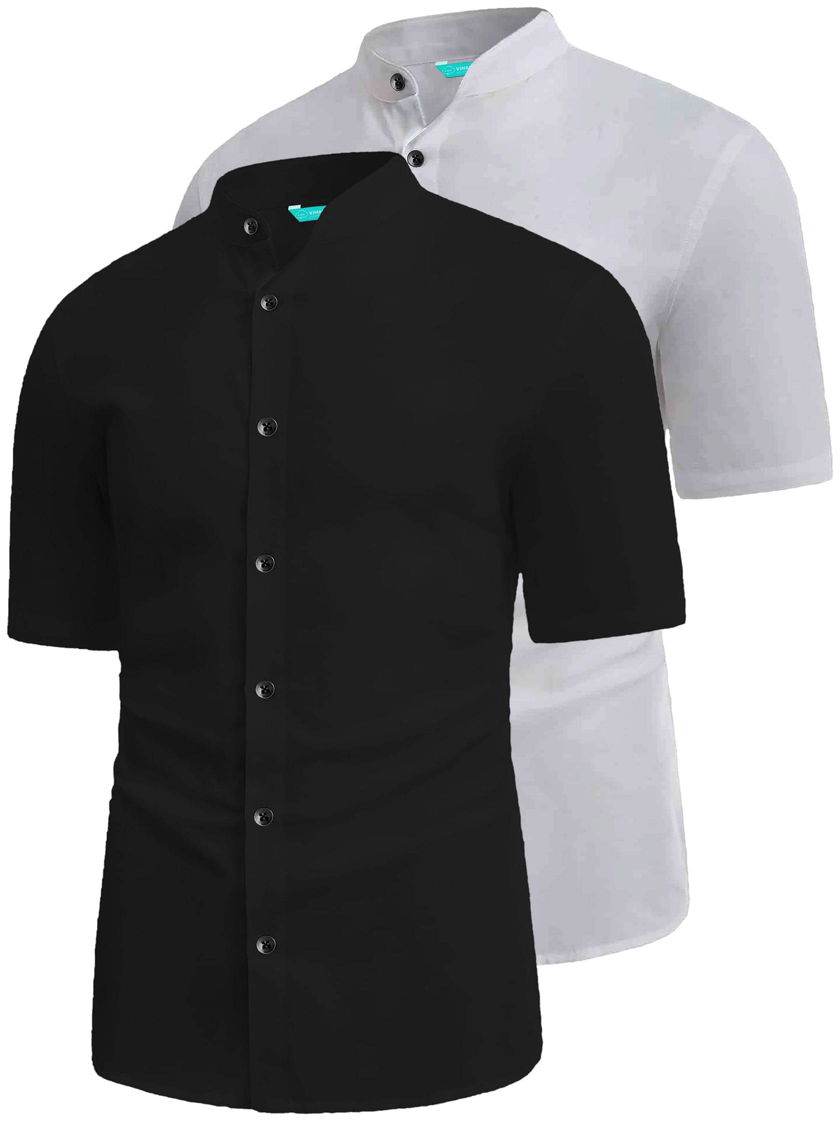     			VIMASUTI Cotton Blend Slim Fit Solids Half Sleeves Men's Casual Shirt - White ( Pack of 2 )