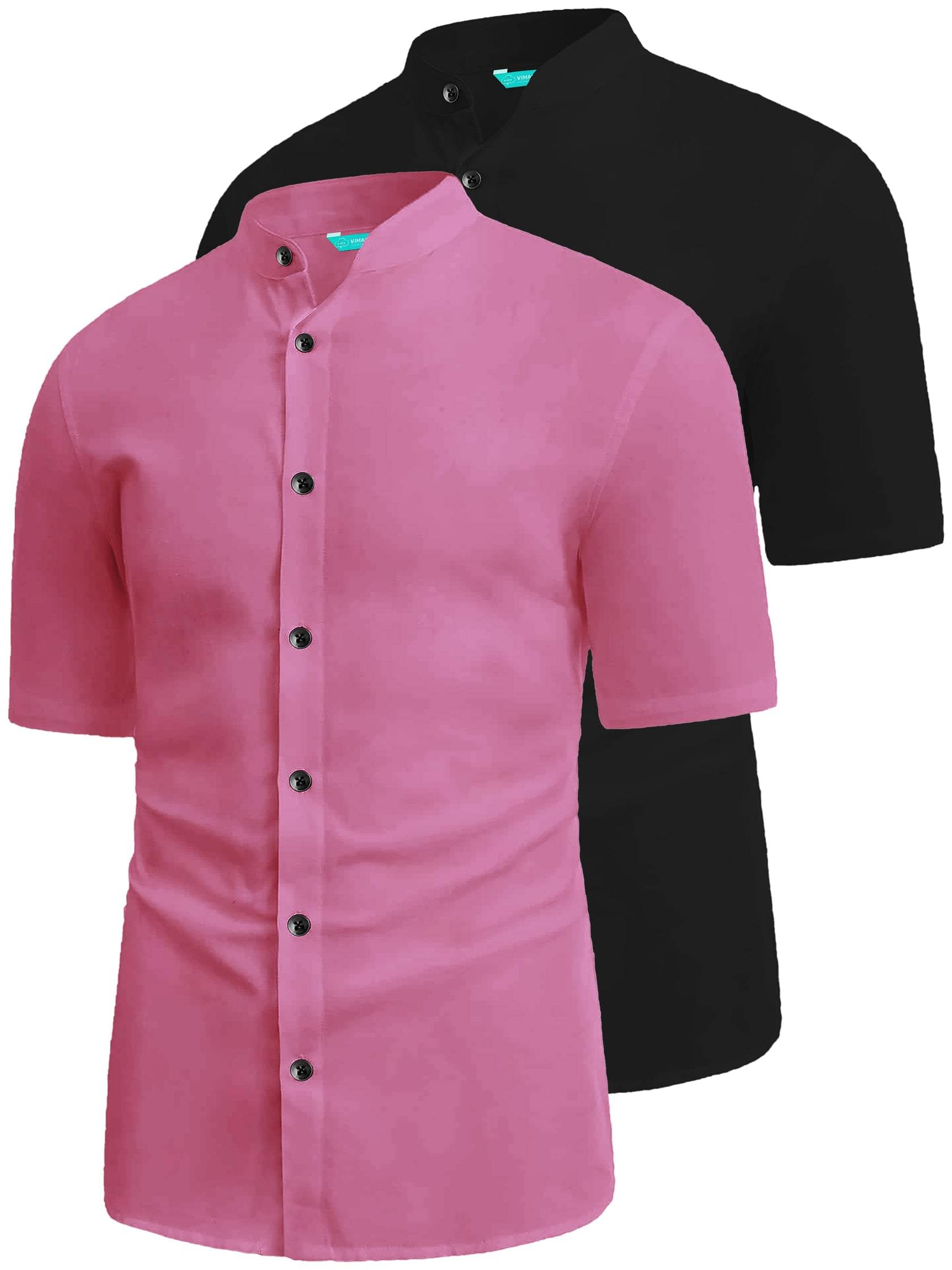 VIMASUTI Cotton Blend Slim Fit Solids Half Sleeves Men's Casual Shirt - Peach ( Pack of 2 ) VIMASUTI Cotton Blend Slim Fit Solids Half Sleeves Men's Casual Shirt - Peach ( Pack of 2 )