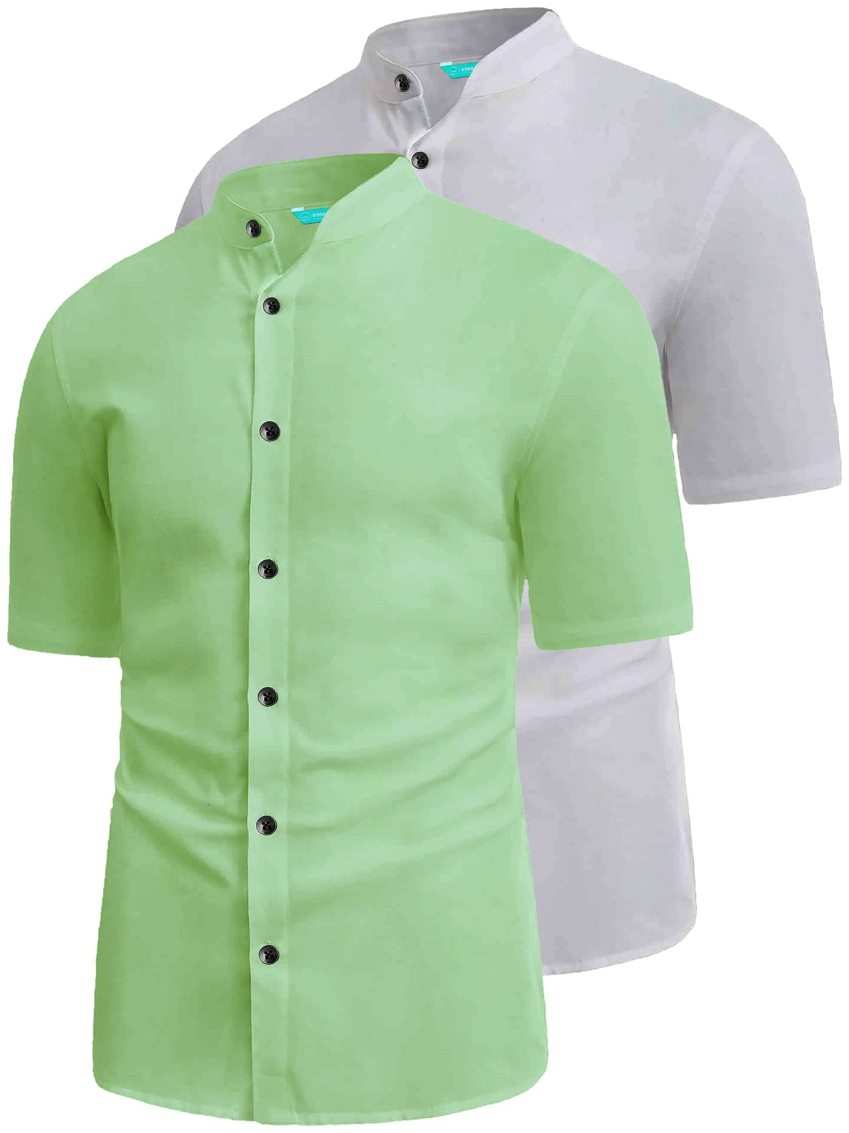 VIMASUTI Cotton Blend Slim Fit Solids Half Sleeves Men's Casual Shirt - Sea Green ( Pack of 2 ) VIMASUTI Cotton Blend Slim Fit Solids Half Sleeves Men's Casual Shirt - Sea Green ( Pack of 2 )