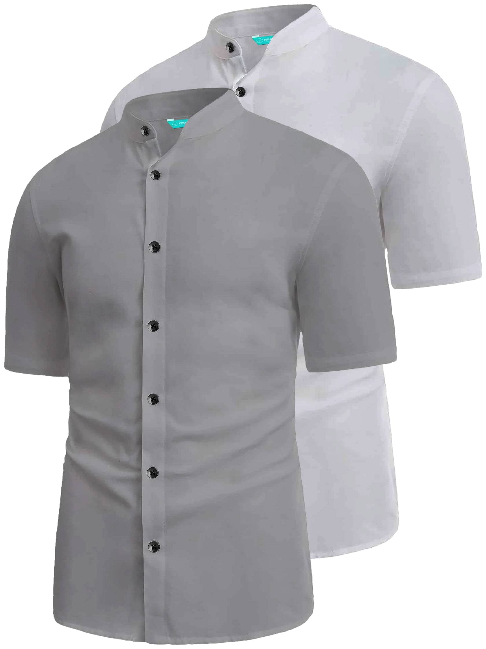     			VIMASUTI Cotton Blend Slim Fit Solids Half Sleeves Men's Casual Shirt - Grey ( Pack of 2 )