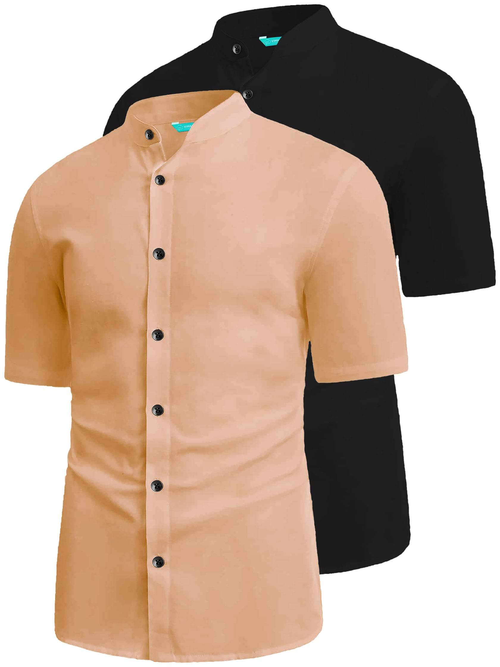 VIMASUTI Cotton Blend Slim Fit Solids Half Sleeves Men's Casual Shirt - Orange ( Pack of 2 ) VIMASUTI Cotton Blend Slim Fit Solids Half Sleeves Men's Casual Shirt - Orange ( Pack of 2 )