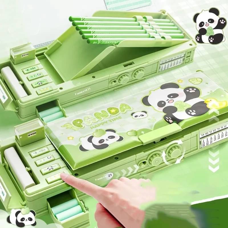 Villy Multifunctional Panda Password Lock Double Sided Compass Box for Kids Villy Multifunctional Panda Password Lock Double Sided Compass Box for Kids