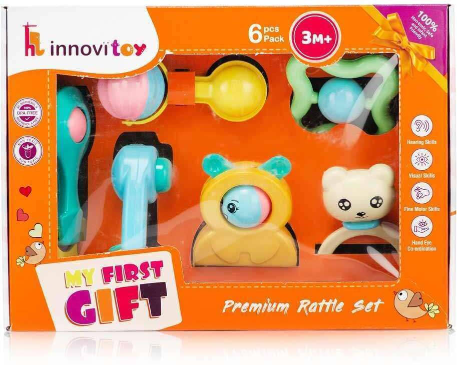 YUIOP - 6 Pcs Gift Premium Rattle Set - Baby Toys - Attractive Colors - Baby Safe     			YUIOP - 6 Pcs Gift Premium Rattle Set - Baby Toys - Attractive Colors - Baby Safe