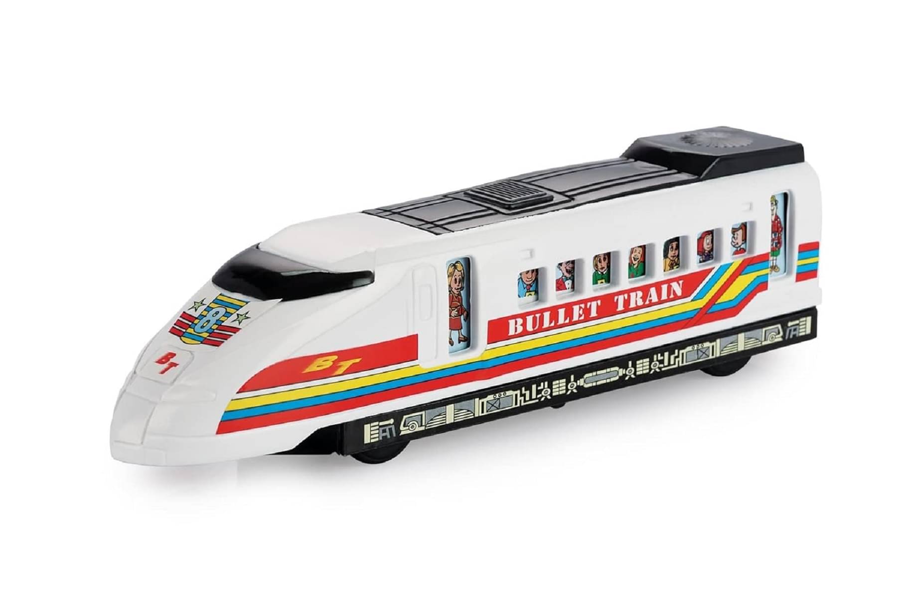     			YUIOP - Bullet Train - Pull Back Spring Action Train For Kids - No Remote, No Battery