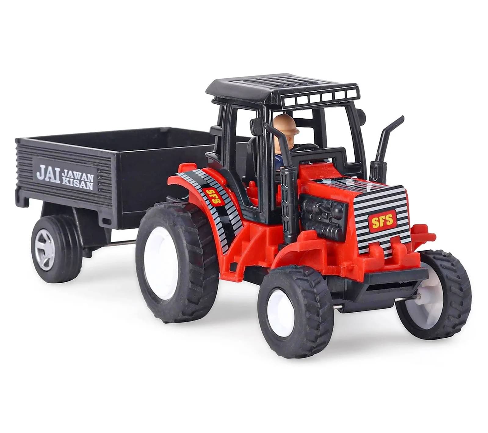    			YUIOP - Tractor With Trolley - Pull Back Spring Action Tractor Toy - No Battery