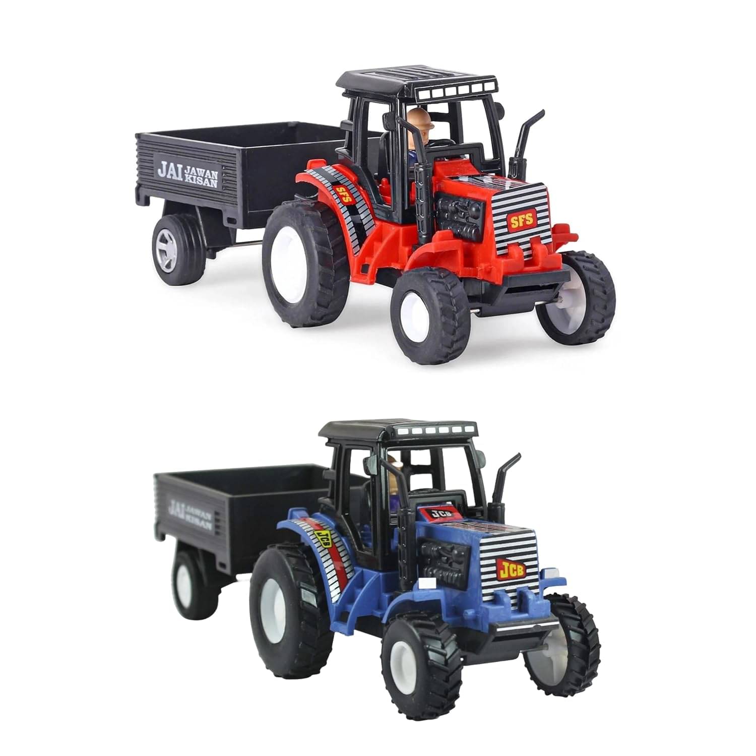     			YUIOP - Tractor With Trolley - Pull Back Spring Action Tractor Toy - No Battery