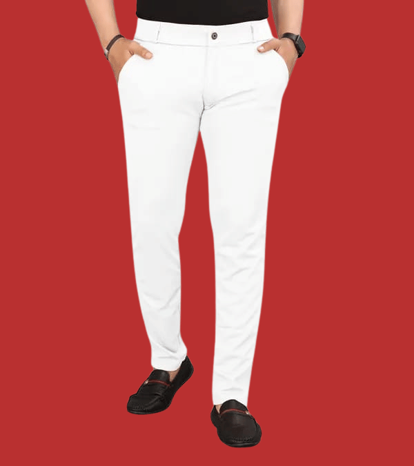     			ikigai Slim Flat Men's Trouser - White ( Pack of 1 )