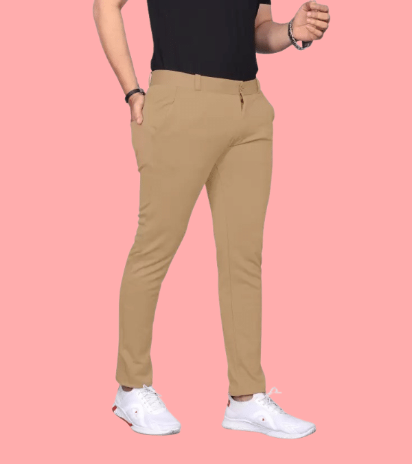     			ikigai Slim Flat Men's Trouser - Khaki ( Pack of 1 )