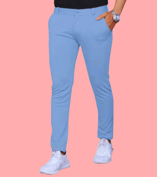     			ikigai Slim Flat Men's Trouser - Light Blue ( Pack of 1 )