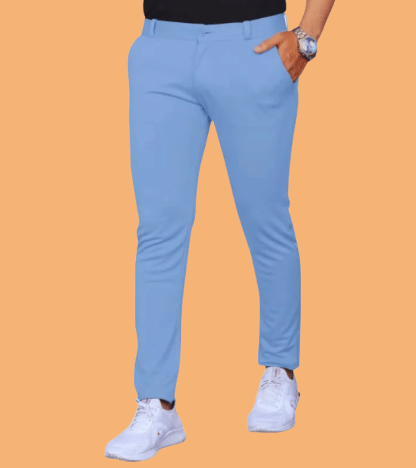     			ikigai Slim Flat Men's Trouser - Light Blue ( Pack of 1 )