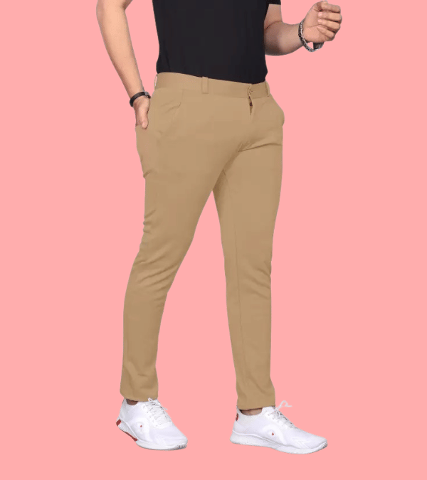     			micotti Slim Flat Men's Trouser - Khaki ( Pack of 1 )