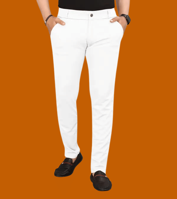     			micotti Slim Flat Men's Trouser - White ( Pack of 1 )