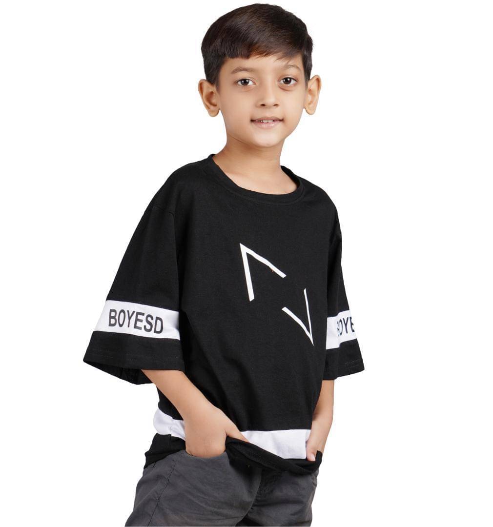     			ALL Pack of 1 Boys Cotton Blend T-Shirt ( Black )