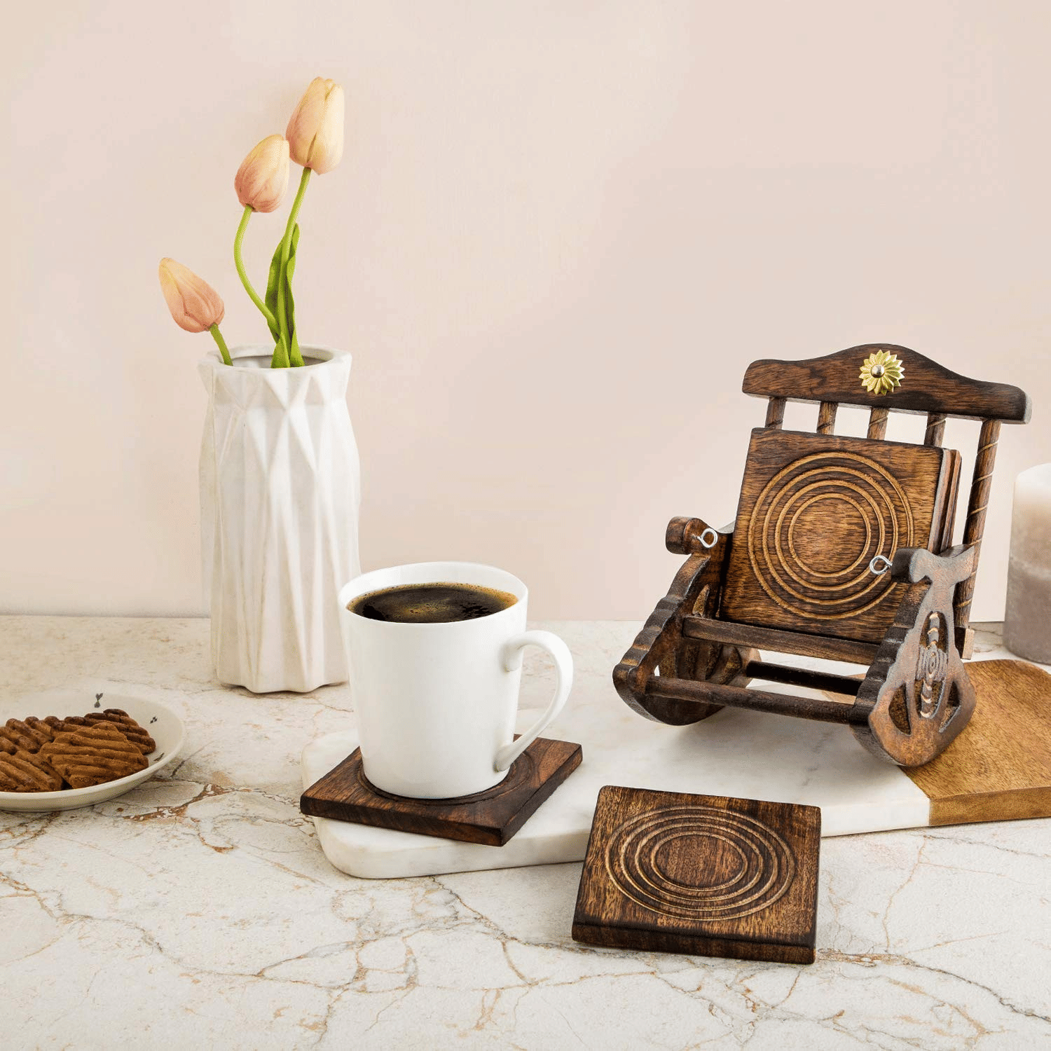     			Doon Furniture House Set of 7 Wood Coaster