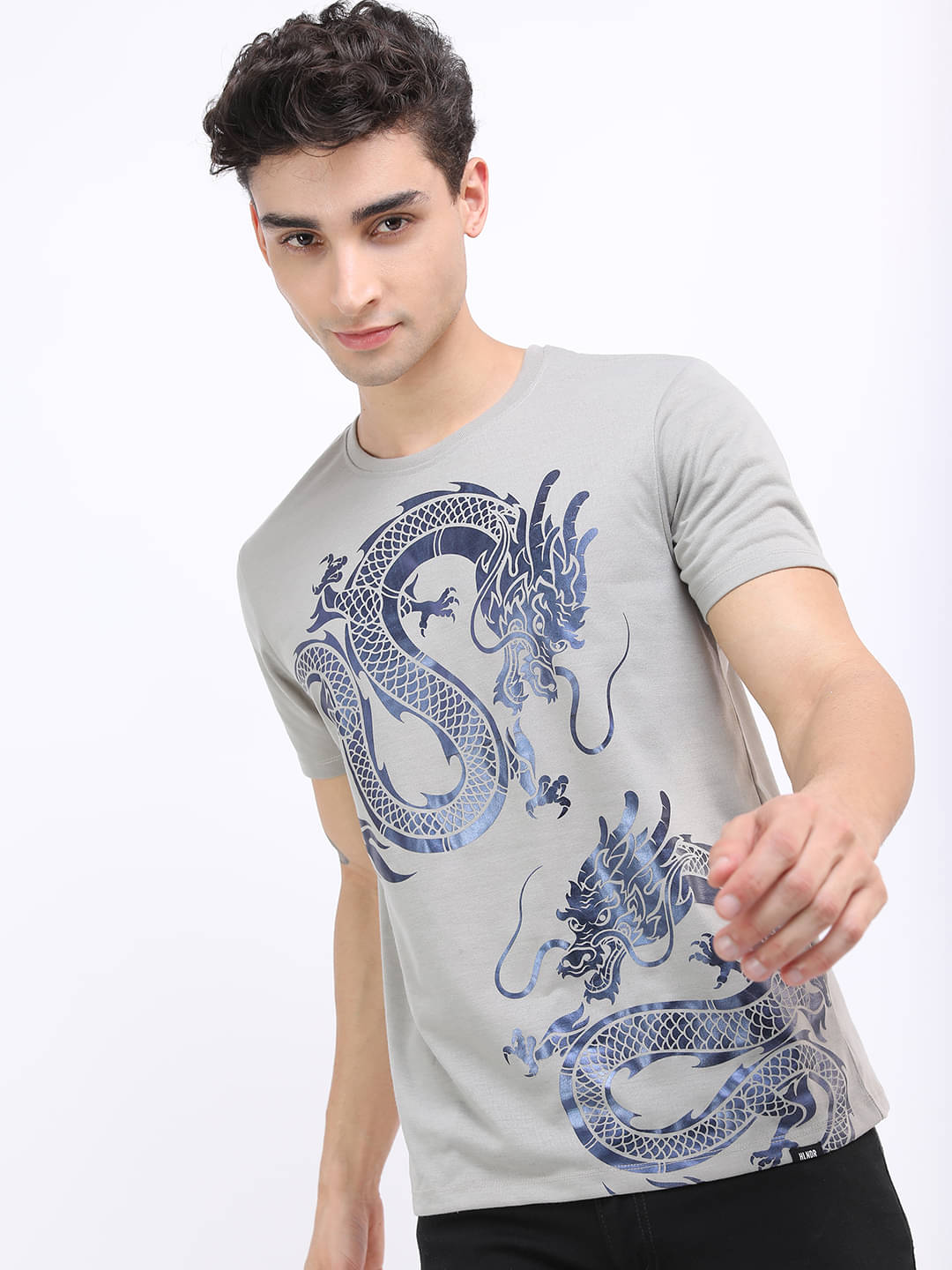 Highlander Men Polyester Slim Fit Printed T-Shirt ( Grey ) Highlander Men Polyester Slim Fit Printed T-Shirt ( Grey )