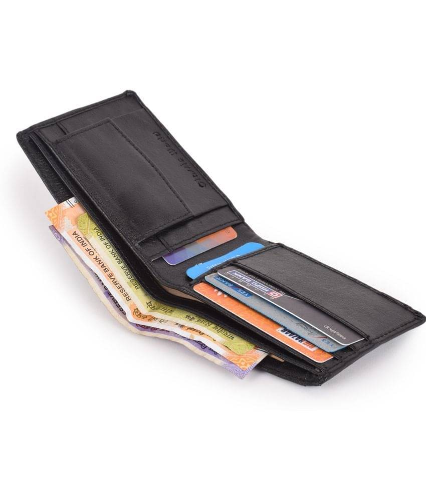    			JDL 100% Leather Solid Men's Regular Wallet With 9 Slots For Card ( Black , Pack of 1 )