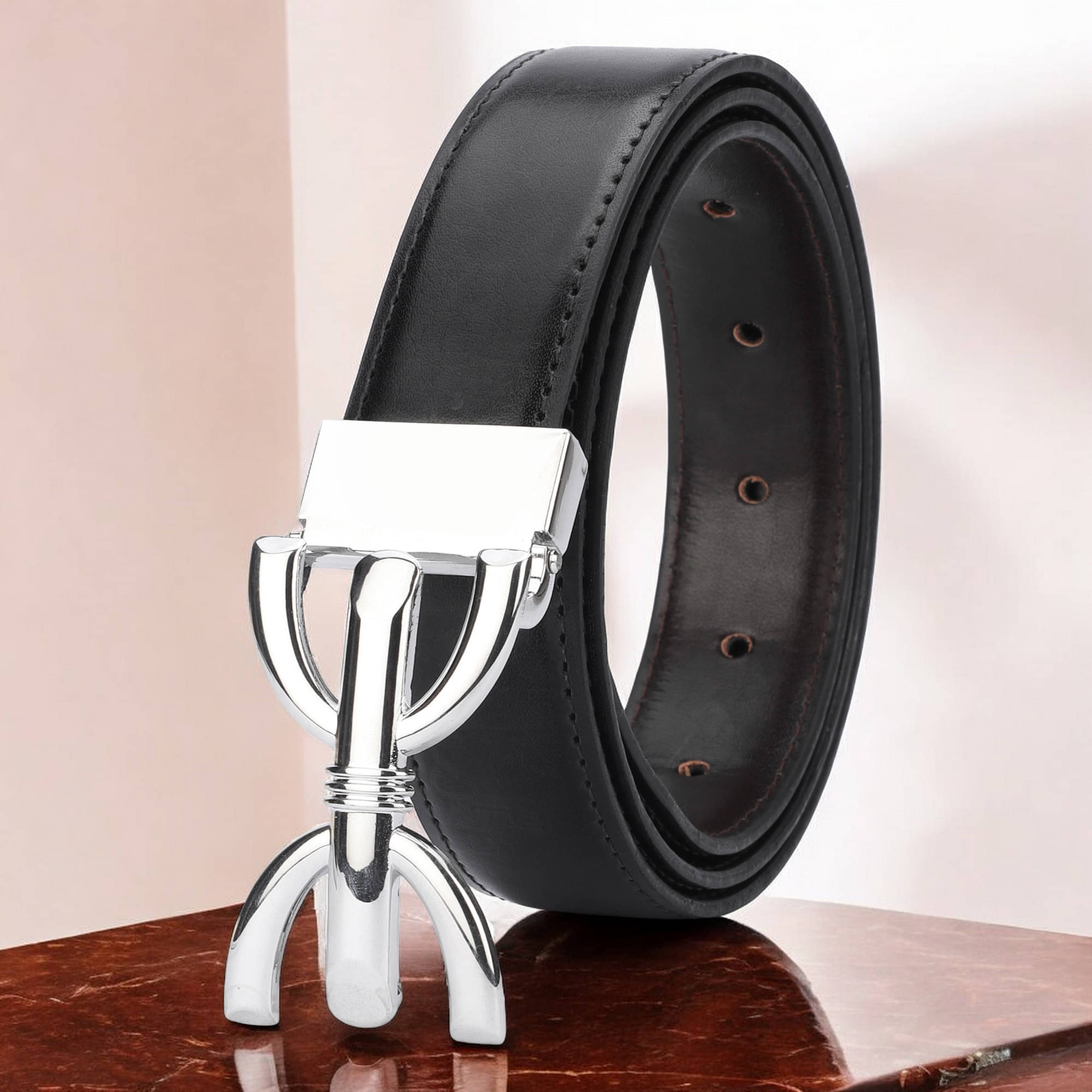 Kastner - Black PU Men's Formal Belt ( Pack of 1 ) Kastner - Black PU Men's Formal Belt ( Pack of 1 )