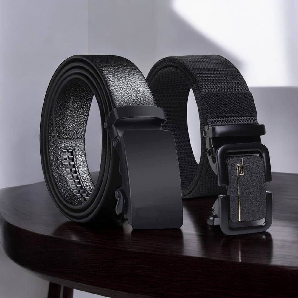 Kastner - Black PU Men's Formal Belt ( Pack of 2 ) Kastner - Black PU Men's Formal Belt ( Pack of 2 )